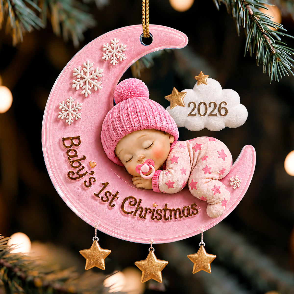 NewEleven Babys First Christmas Ornament 2026 Girl, Baby's First Christmas