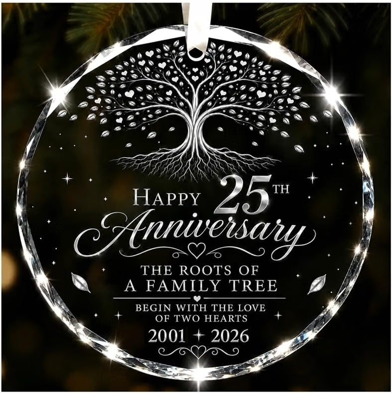 25th Anniversary Ornament, 25th Wedding for Couple