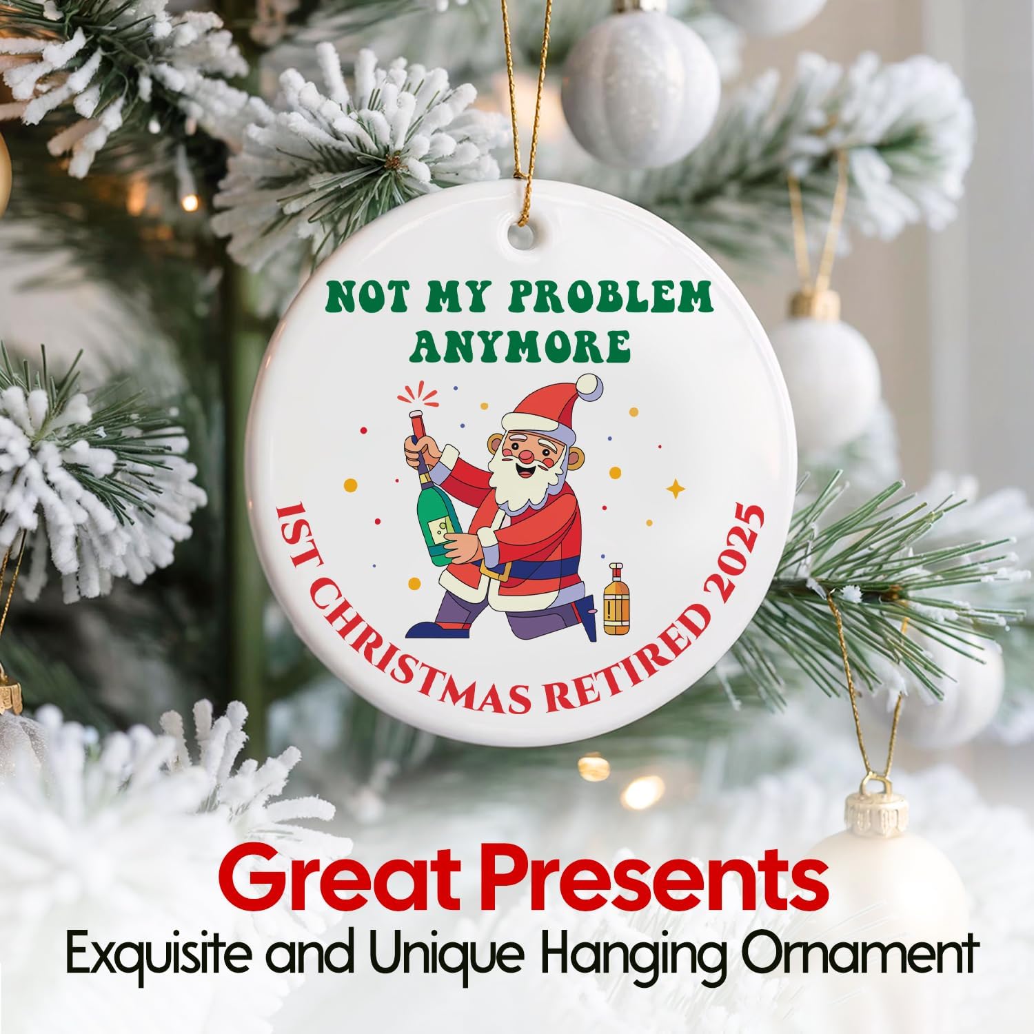 Not My Problem Anymore 2025 - Ceramic Ornament