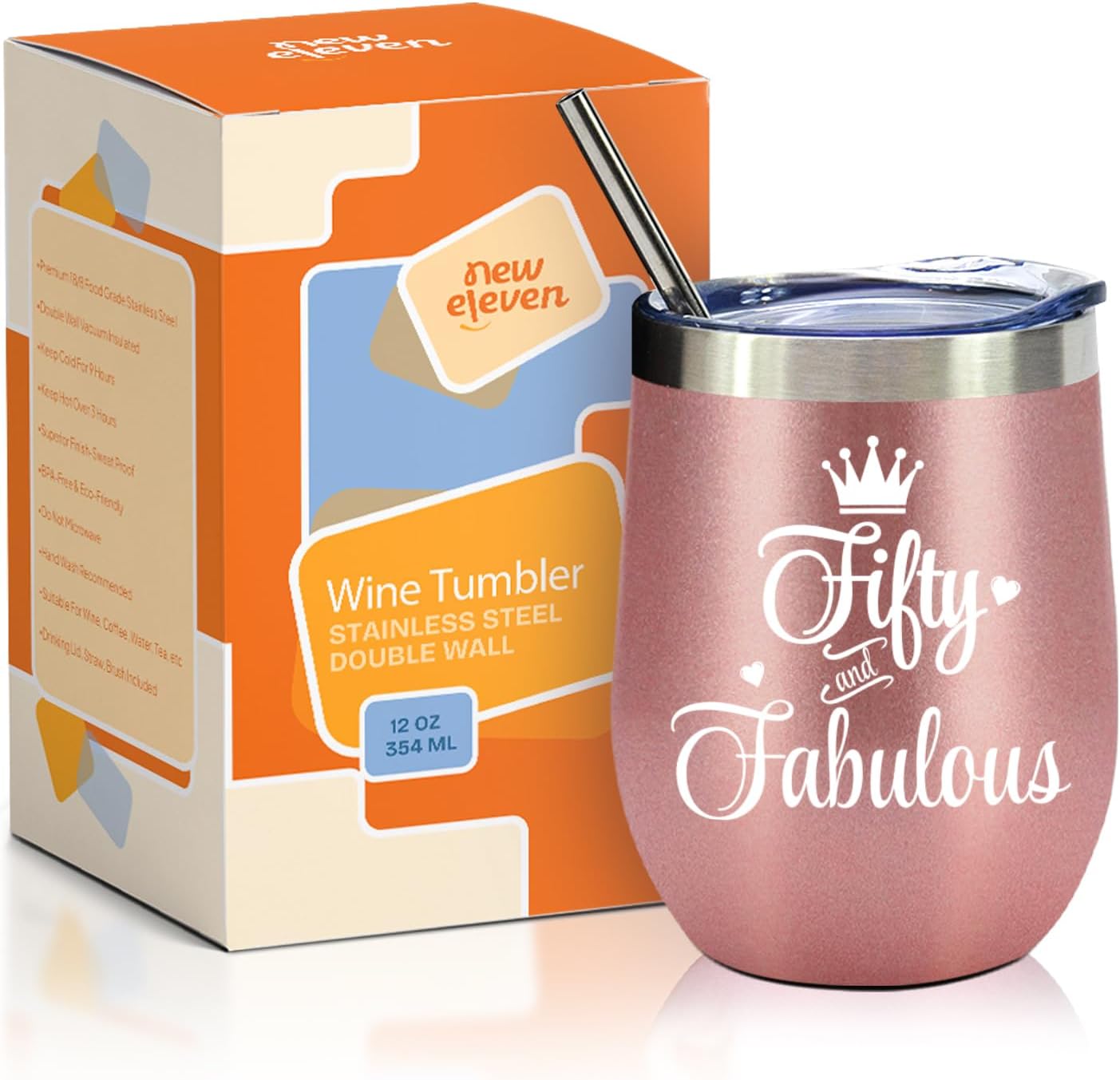 Tumbler 12 Oz Rose Gold - Fifty And Fabulous