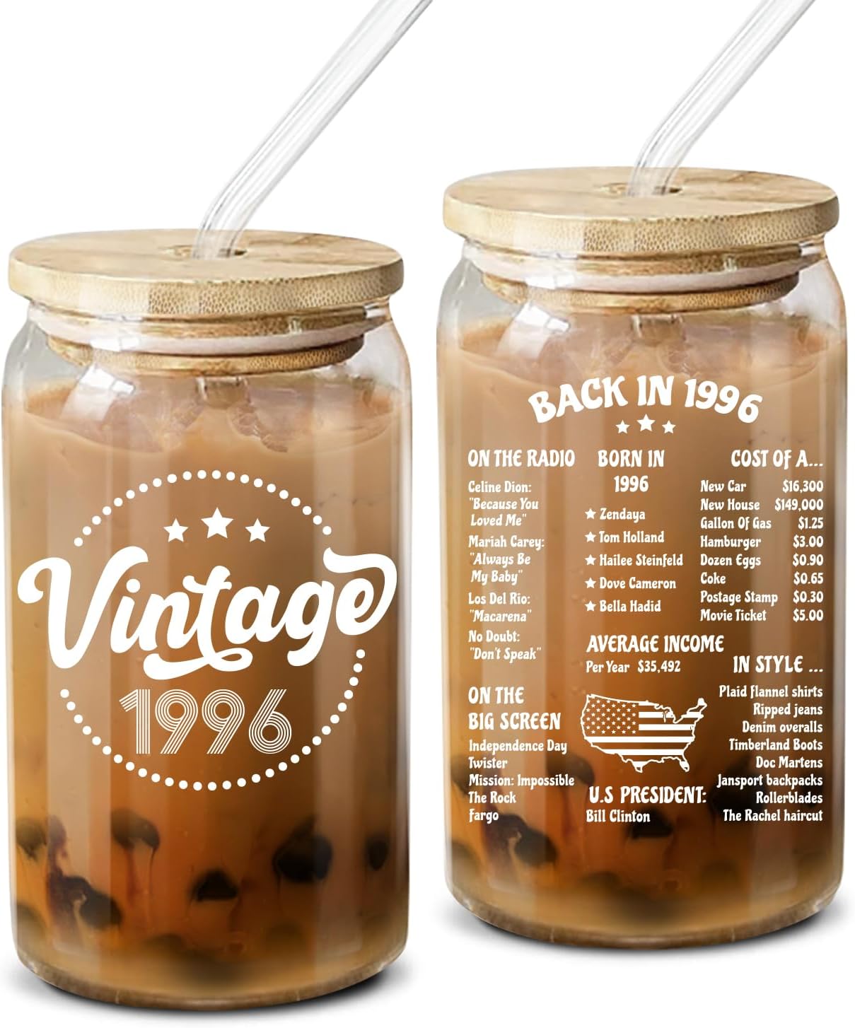 Coffee Glass 16 Oz - Vintage 1996 + Back In 1996