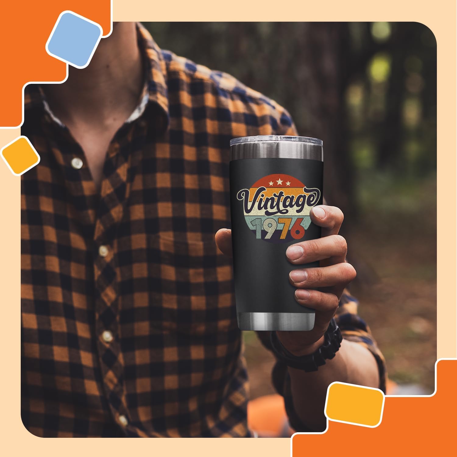 Tumbler 20 Oz Black - Vintage 1976 + Weird Being Old People