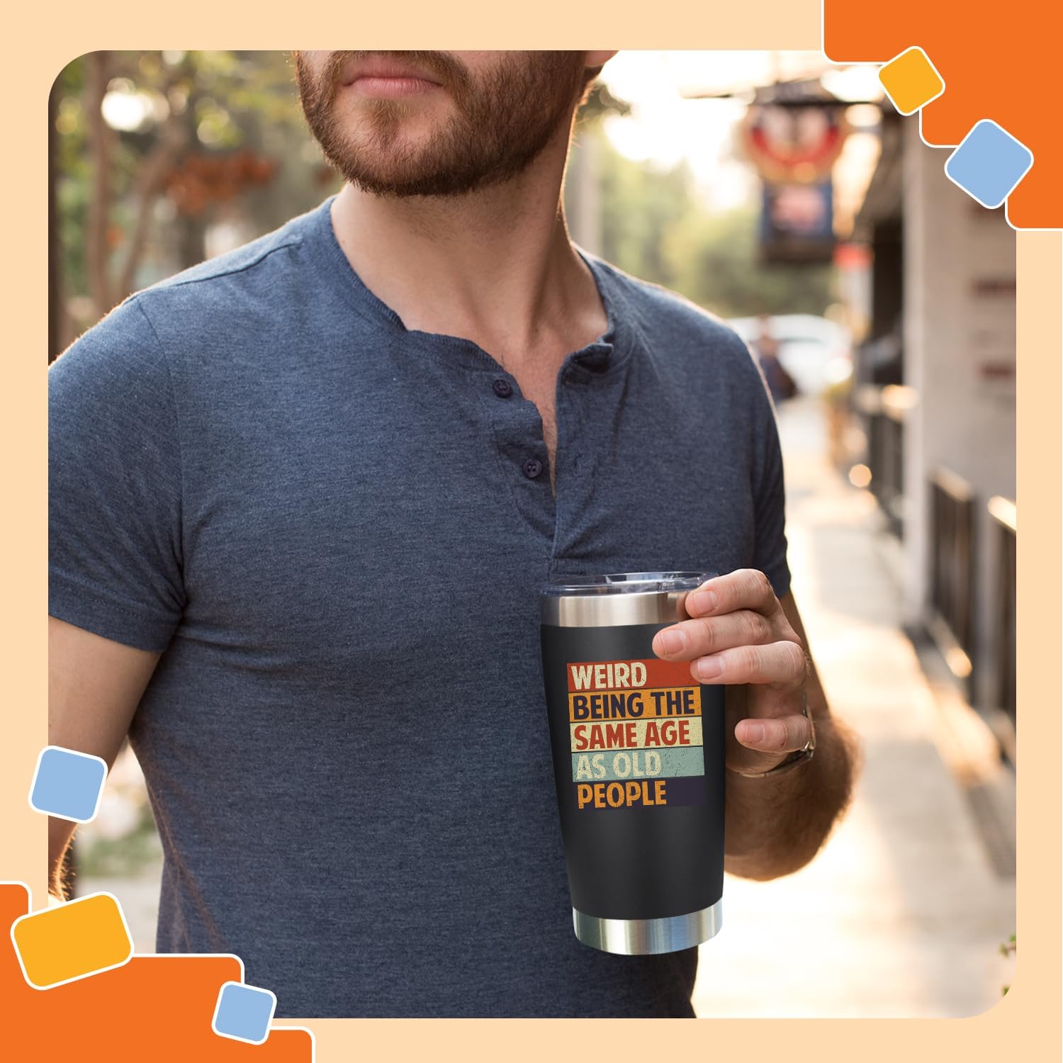 Tumbler 20 Oz Black - Vintage 1976 + Weird Being Old People