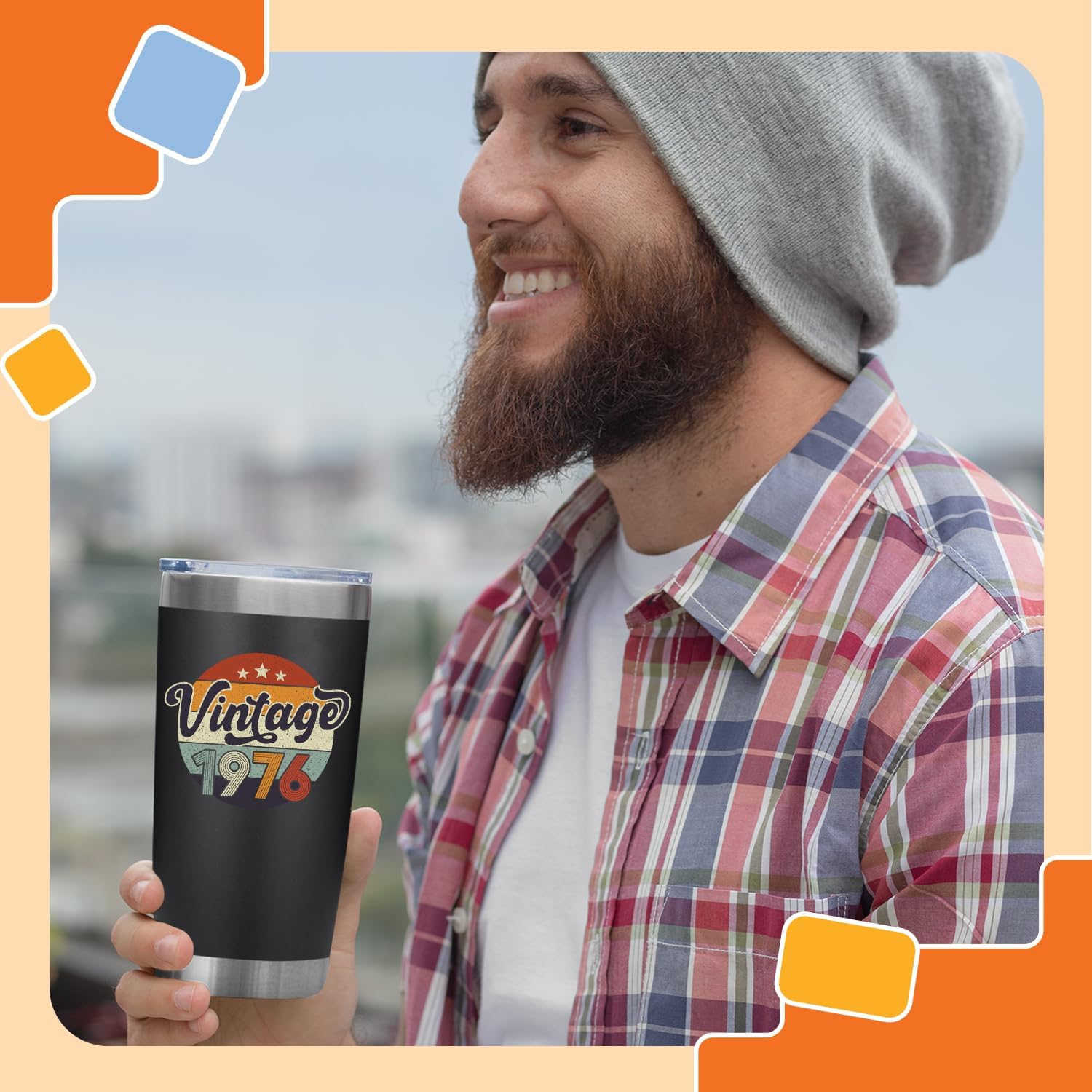 Tumbler 20 Oz Black - Vintage 1976 + Weird Being Old People