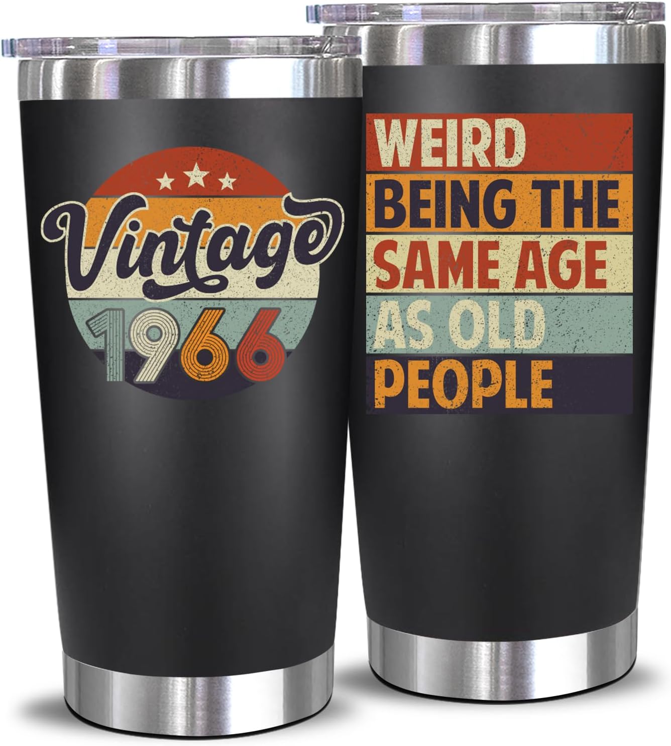 Tumbler 20 Oz Black - Vintage 1966 + Weird Being Old People