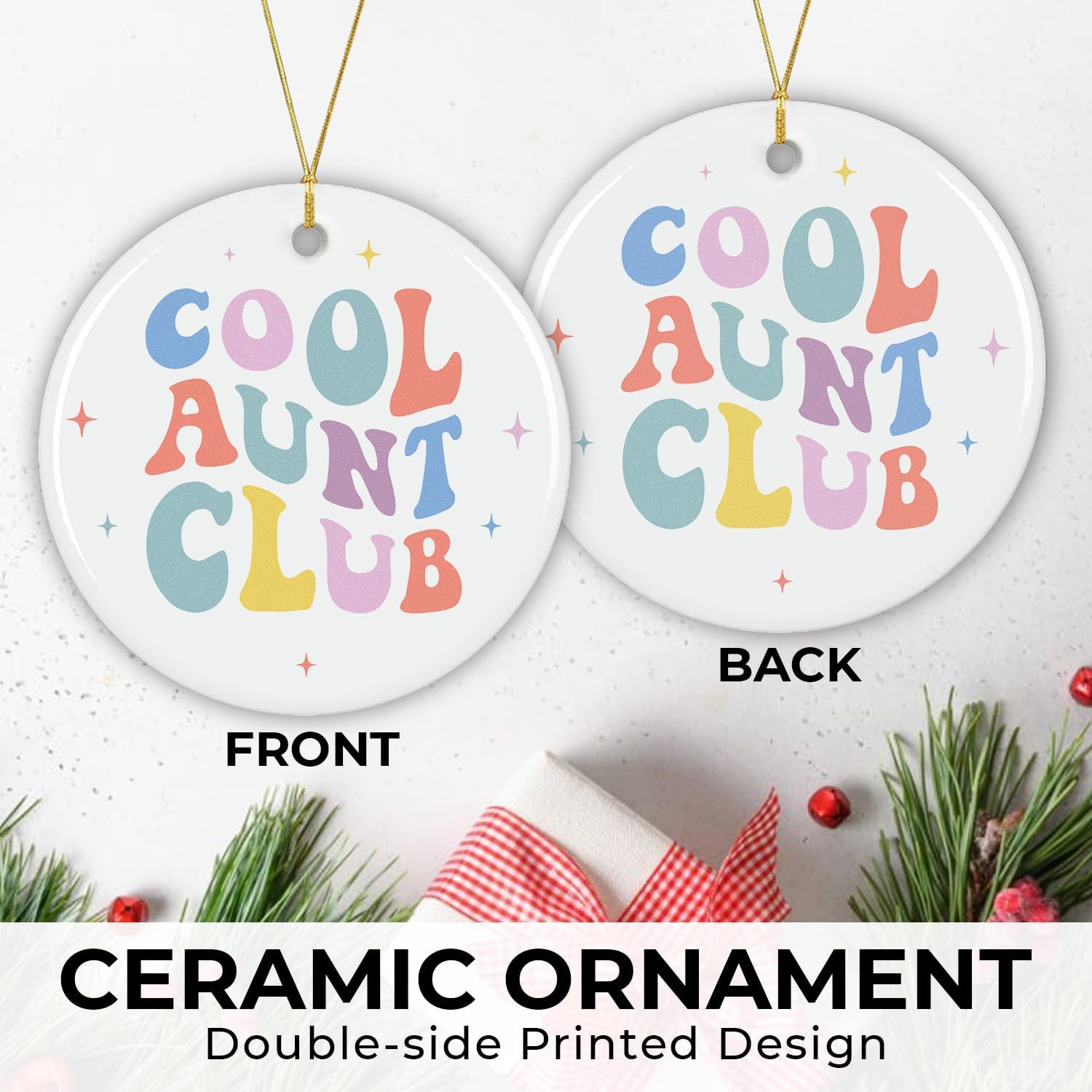 Cool Aunt Club - Ceramic Ornament