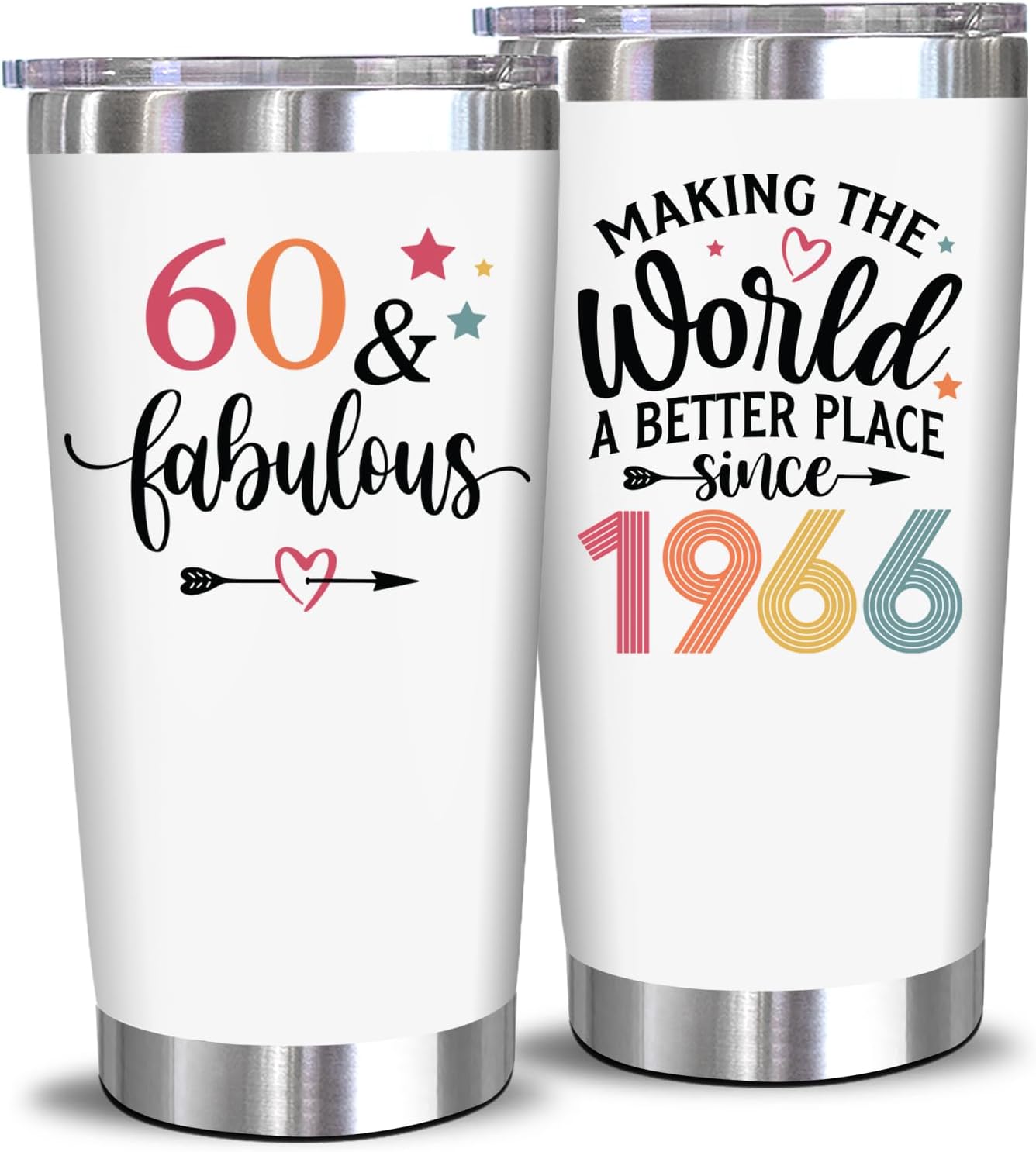 Tumbler 20 Oz White - 60 & Fabulous + Making The World 1966