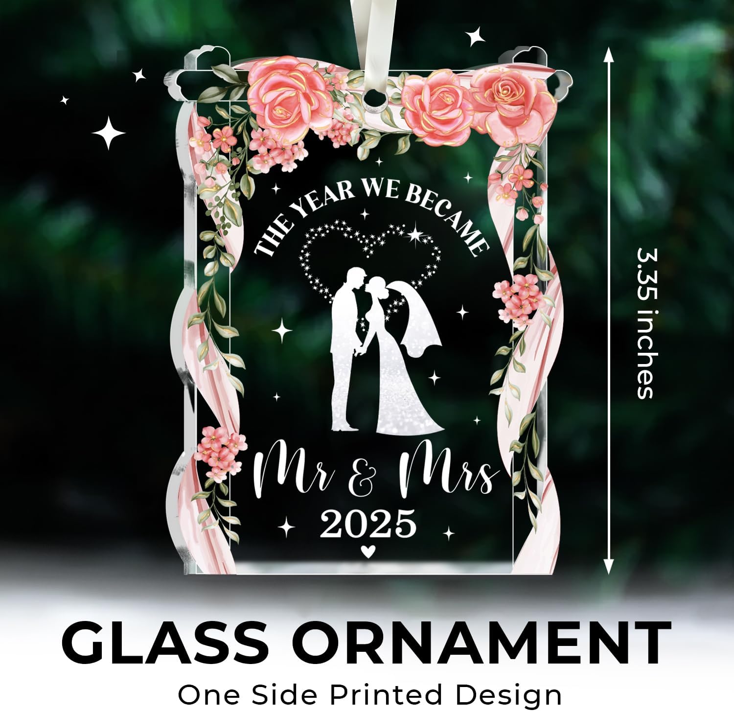 The Year We Became Mr & Mrs 2025 - Glass Wedding Ornament