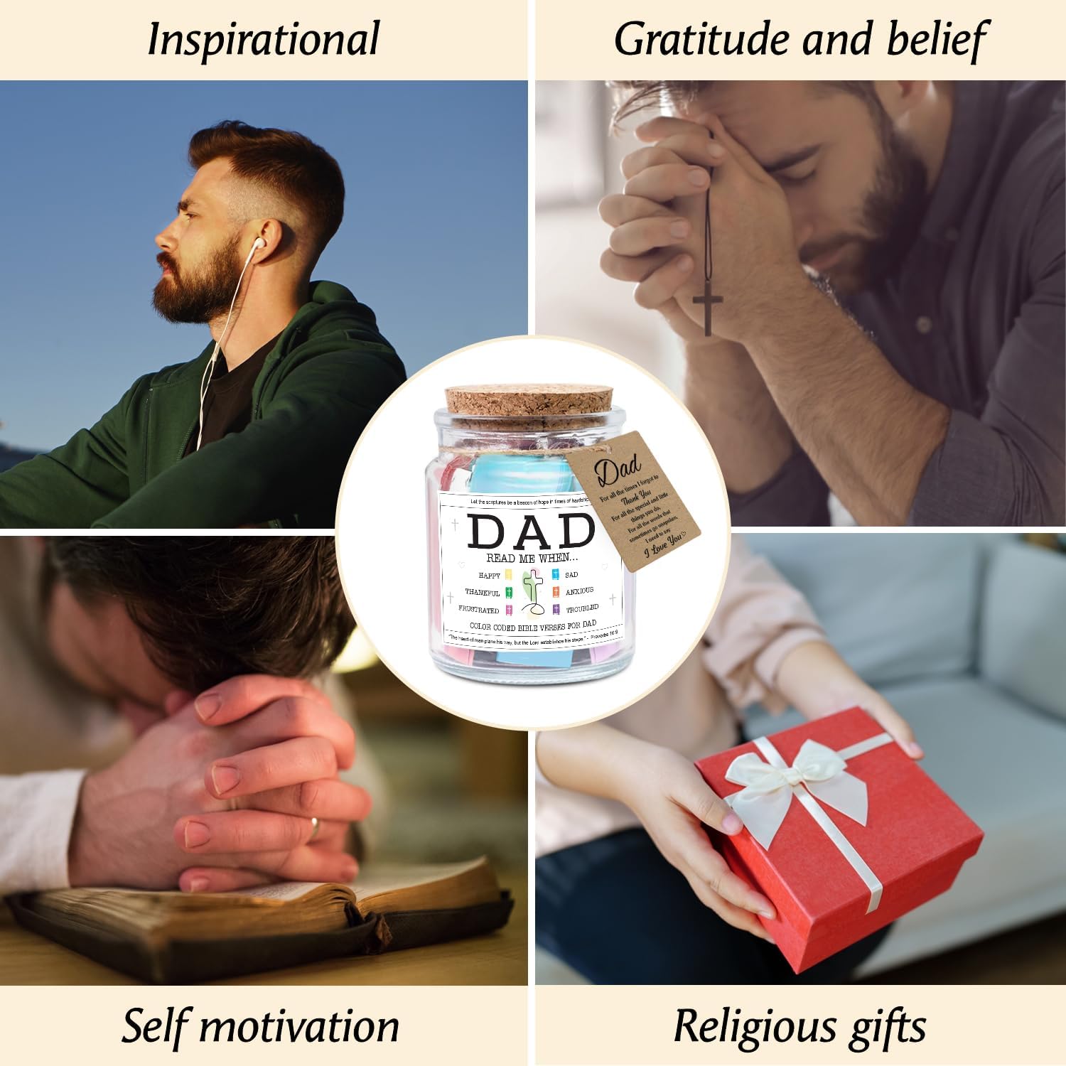 Dad Read Me When... - Bible Jar for Dad with 92 Bible Verses