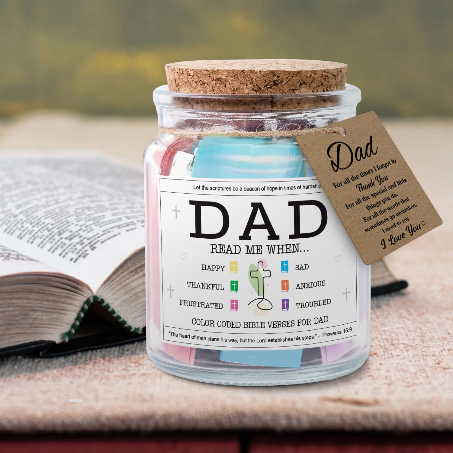 Dad Read Me When... - Bible Jar for Dad with 92 Bible Verses