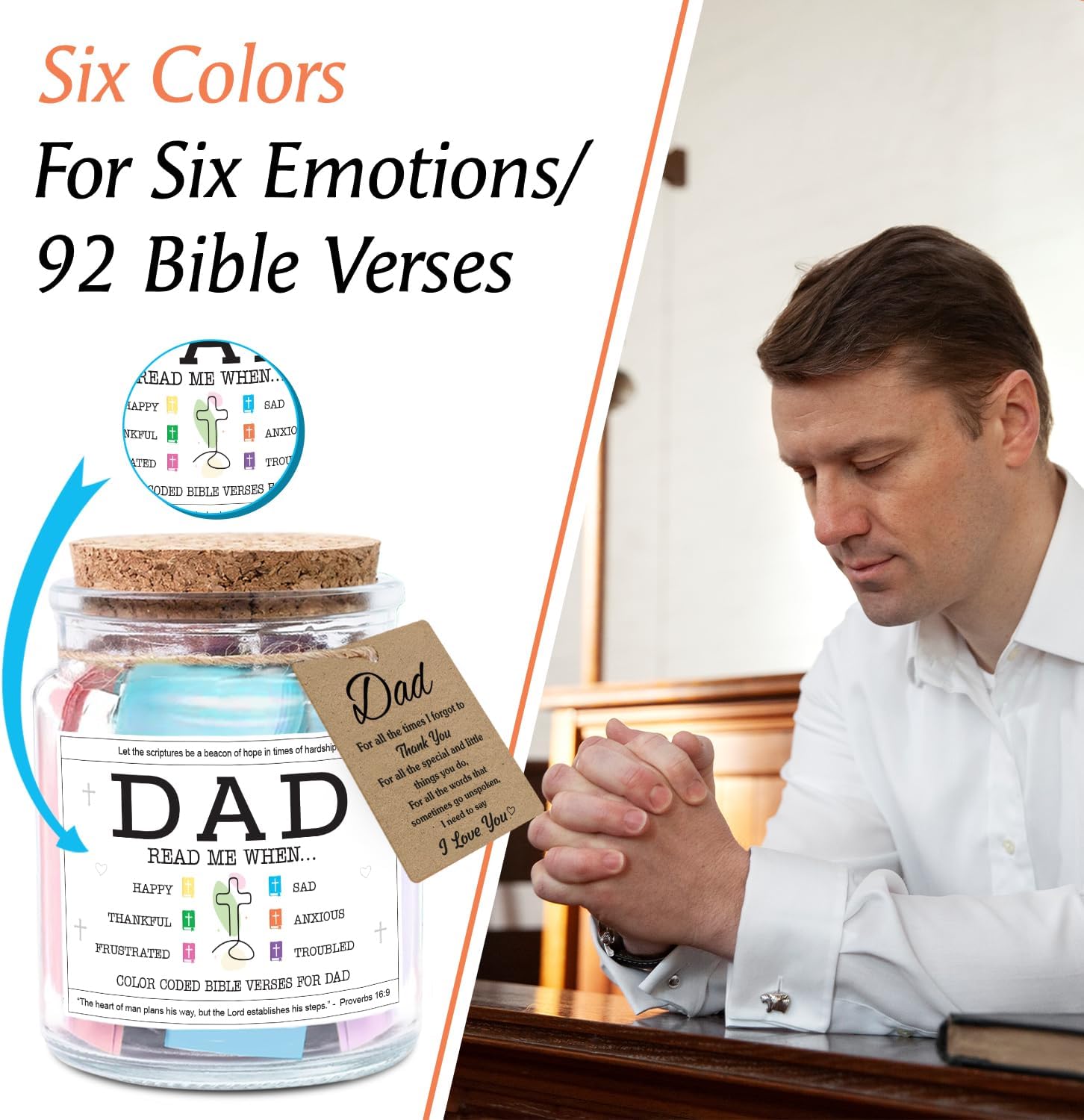 Dad Read Me When... - Bible Jar for Dad with 92 Bible Verses