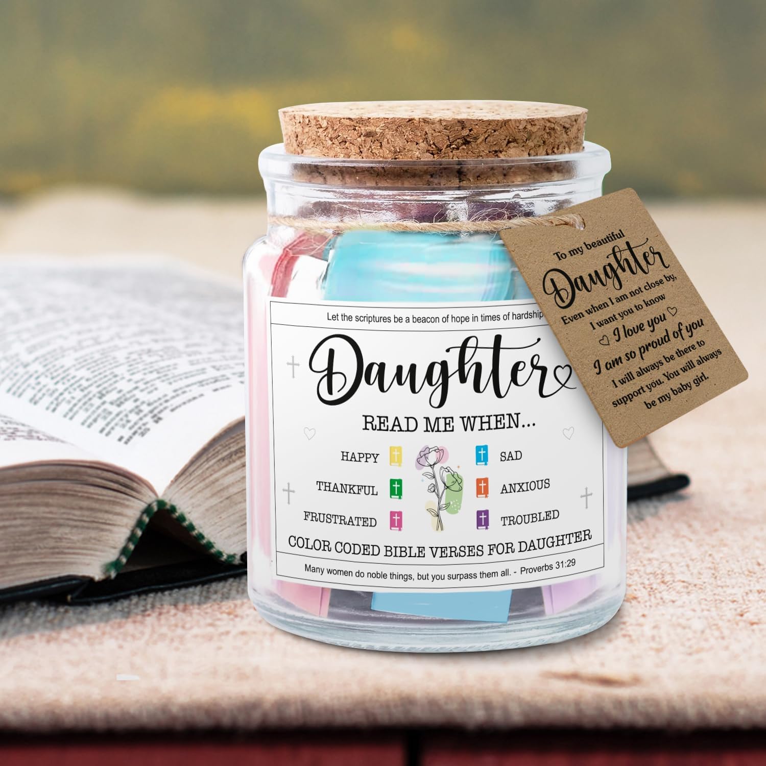 Daughter Read Me When... - Bible Jar for Daughter with 92 Bible Verses
