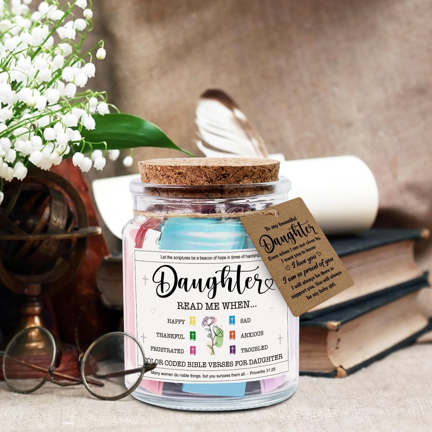 Daughter Read Me When... - Bible Jar for Daughter with 92 Bible Verses