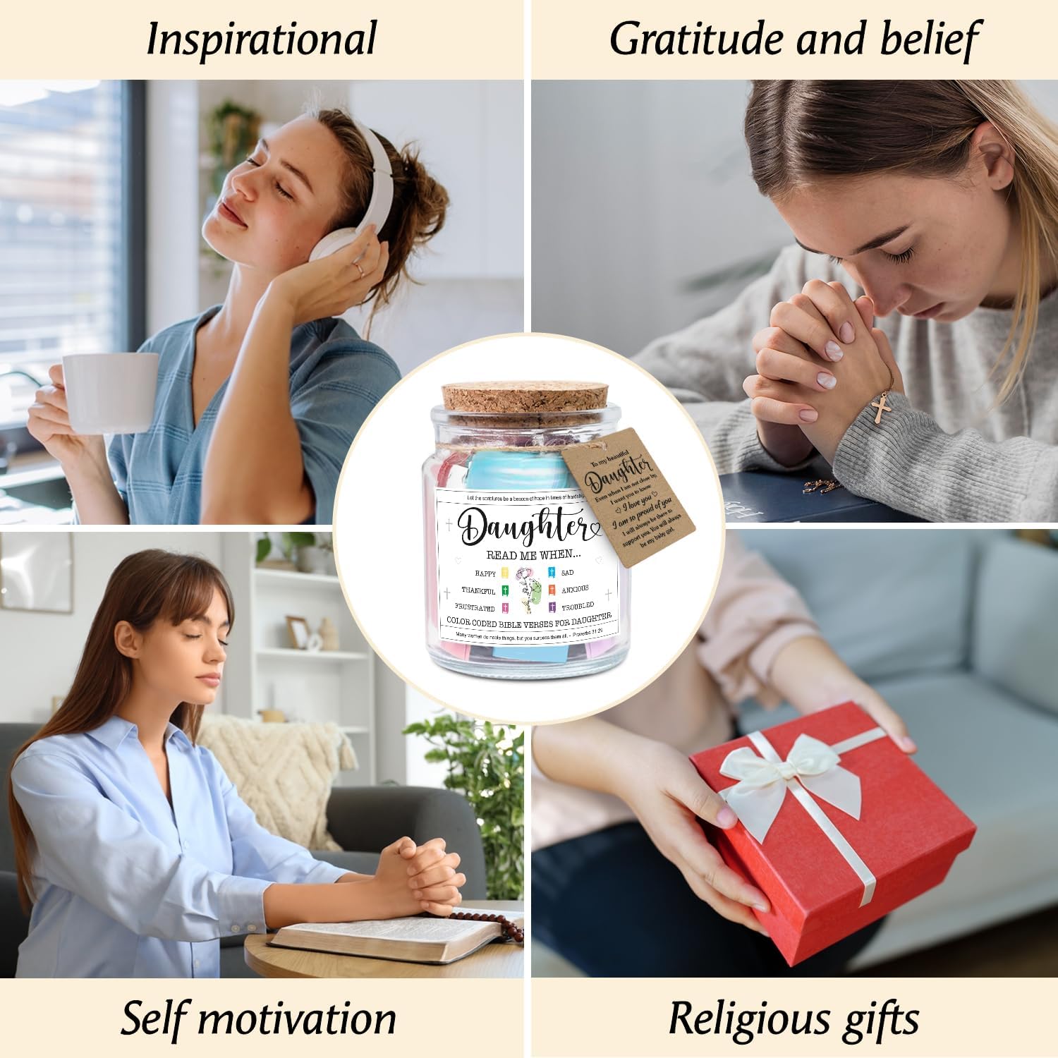 Daughter Read Me When... - Bible Jar for Daughter with 92 Bible Verses