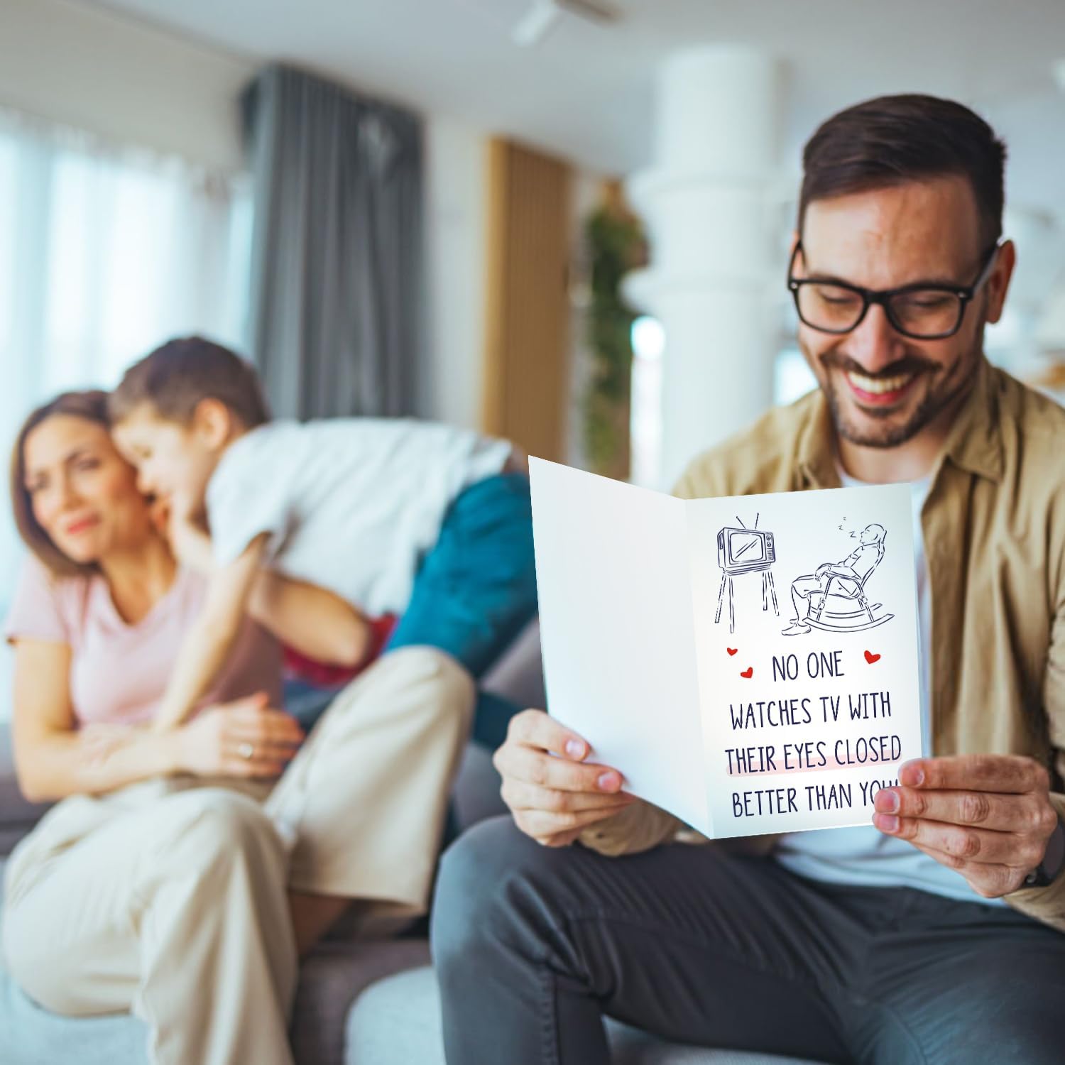 No One Watches TV With Their Eyes Closed Better Than You! - Father's Day Card