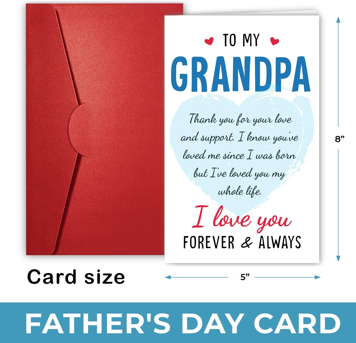 To My Grandpa, I Love You Forever & Always - Father's Day Card