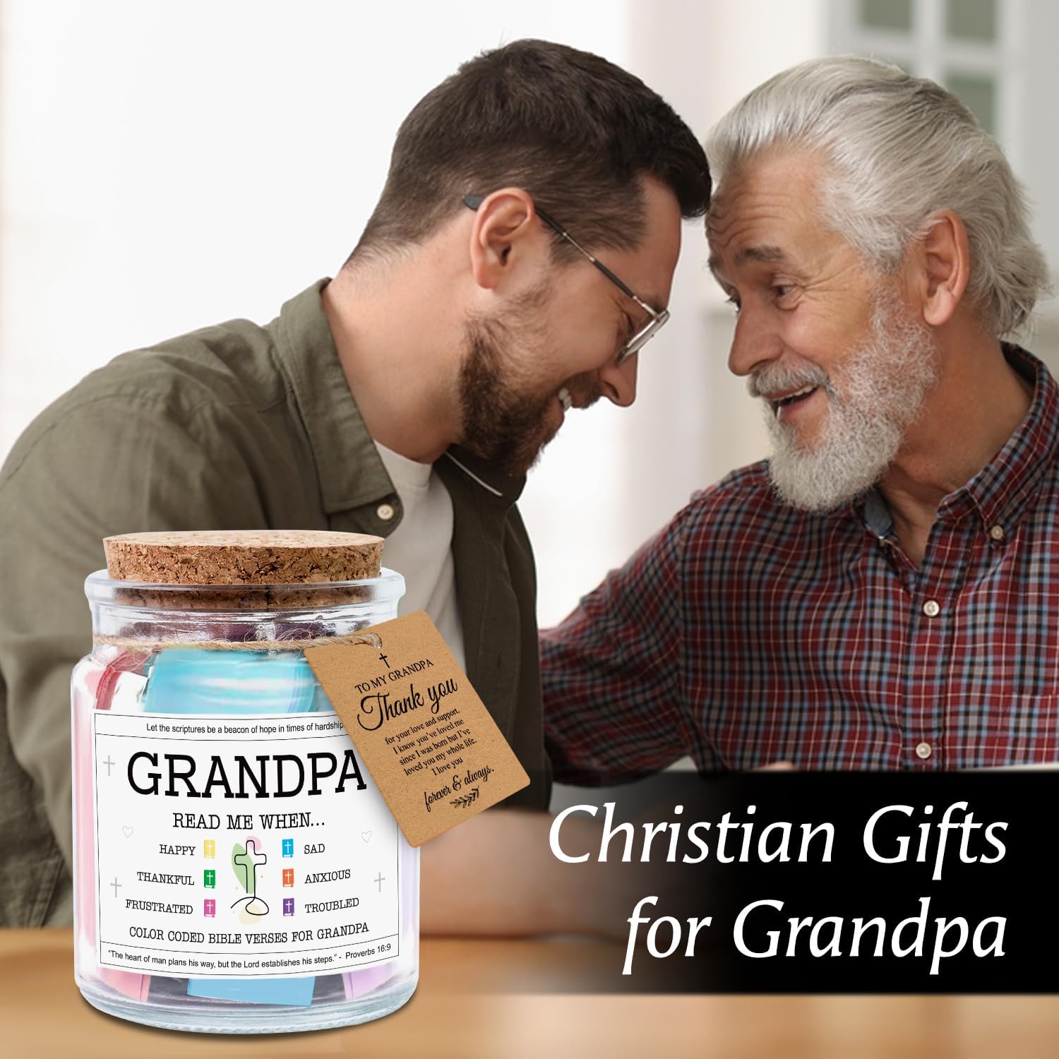 Grandpa Read Me When - Bible Jar For Grandpa with 92 Bible Verses