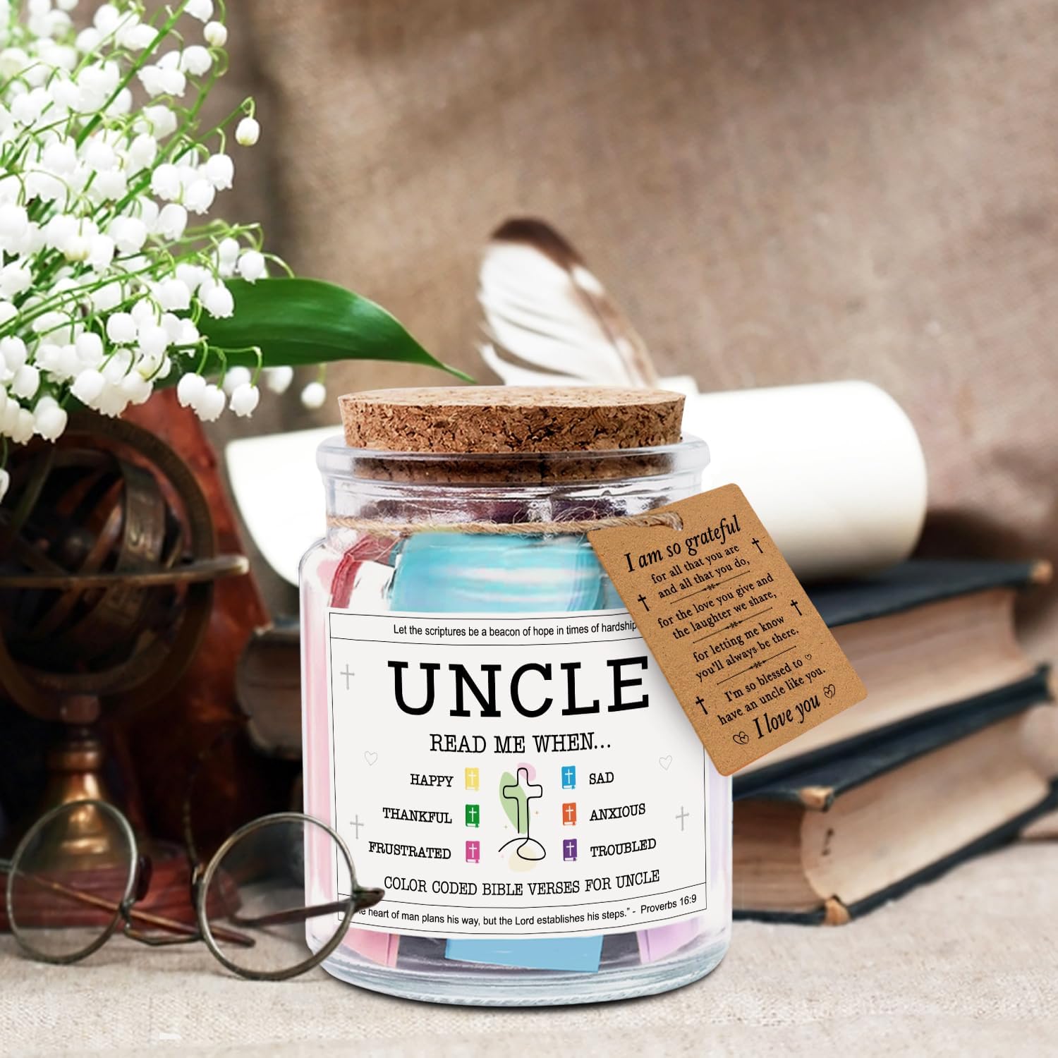 Uncle Read Me When... - Bible Jar for Uncle with 92 Bible Verses