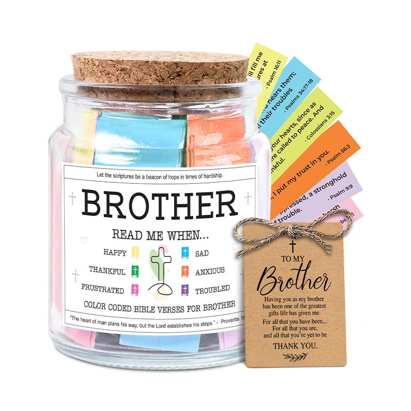 Brother Read Me When - Bible Jar for Brother with 92 Bible Verses