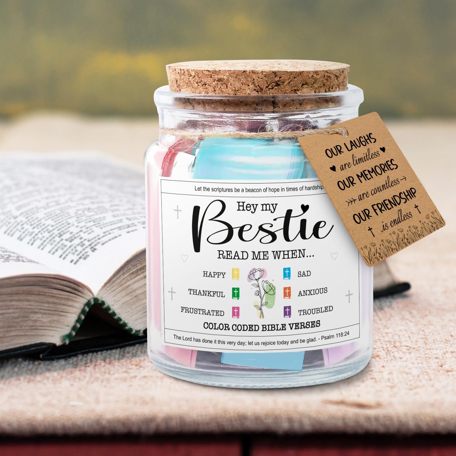 Hey My Bestie Read Me When... - Bible Jar for Bestie with 92 Bible Verses