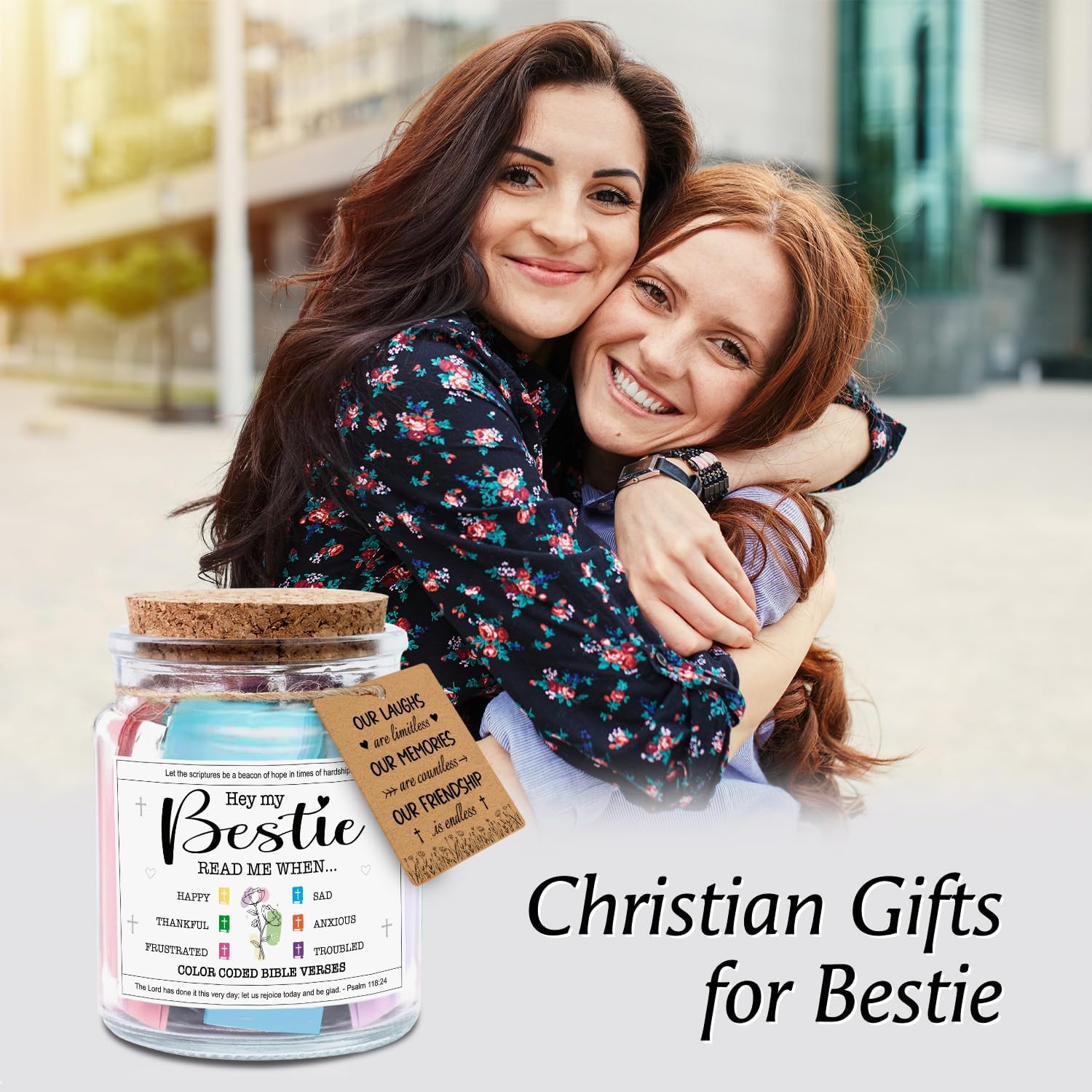 Hey My Bestie Read Me When... - Bible Jar for Bestie with 92 Bible Verses