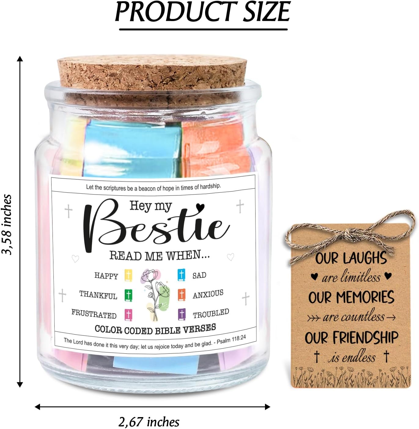 Hey My Bestie Read Me When... - Bible Jar for Bestie with 92 Bible Verses