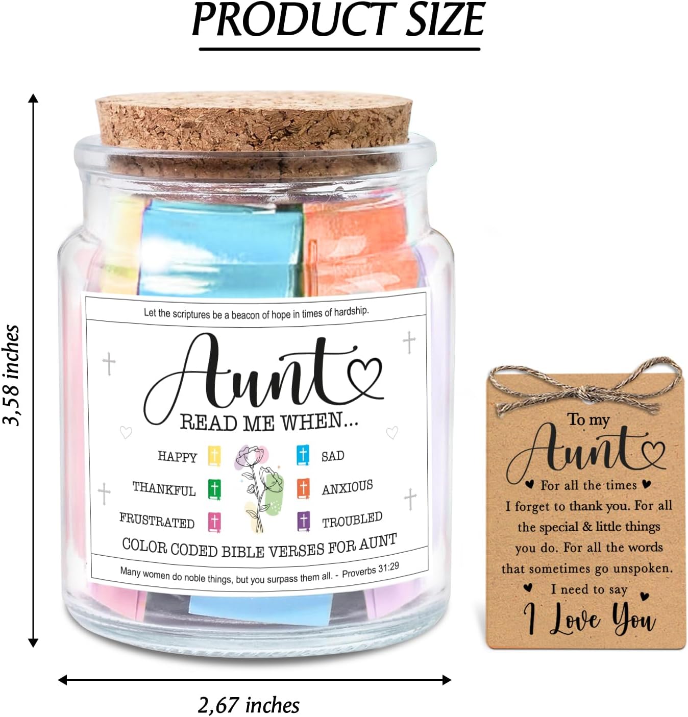 Aunt Read Me When... - Bible Jar for Aunt with 92 Bible Verses