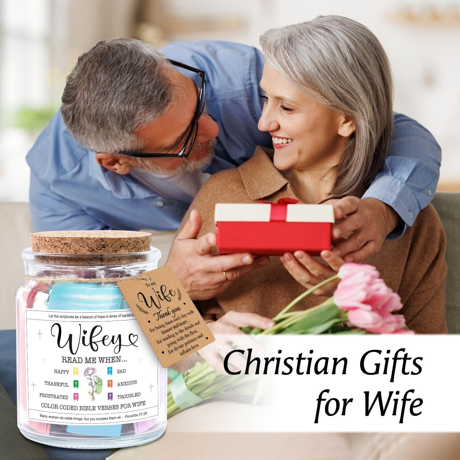 Wifey Read Me When... - Bible Jar for Wife with 92 Bible Verses