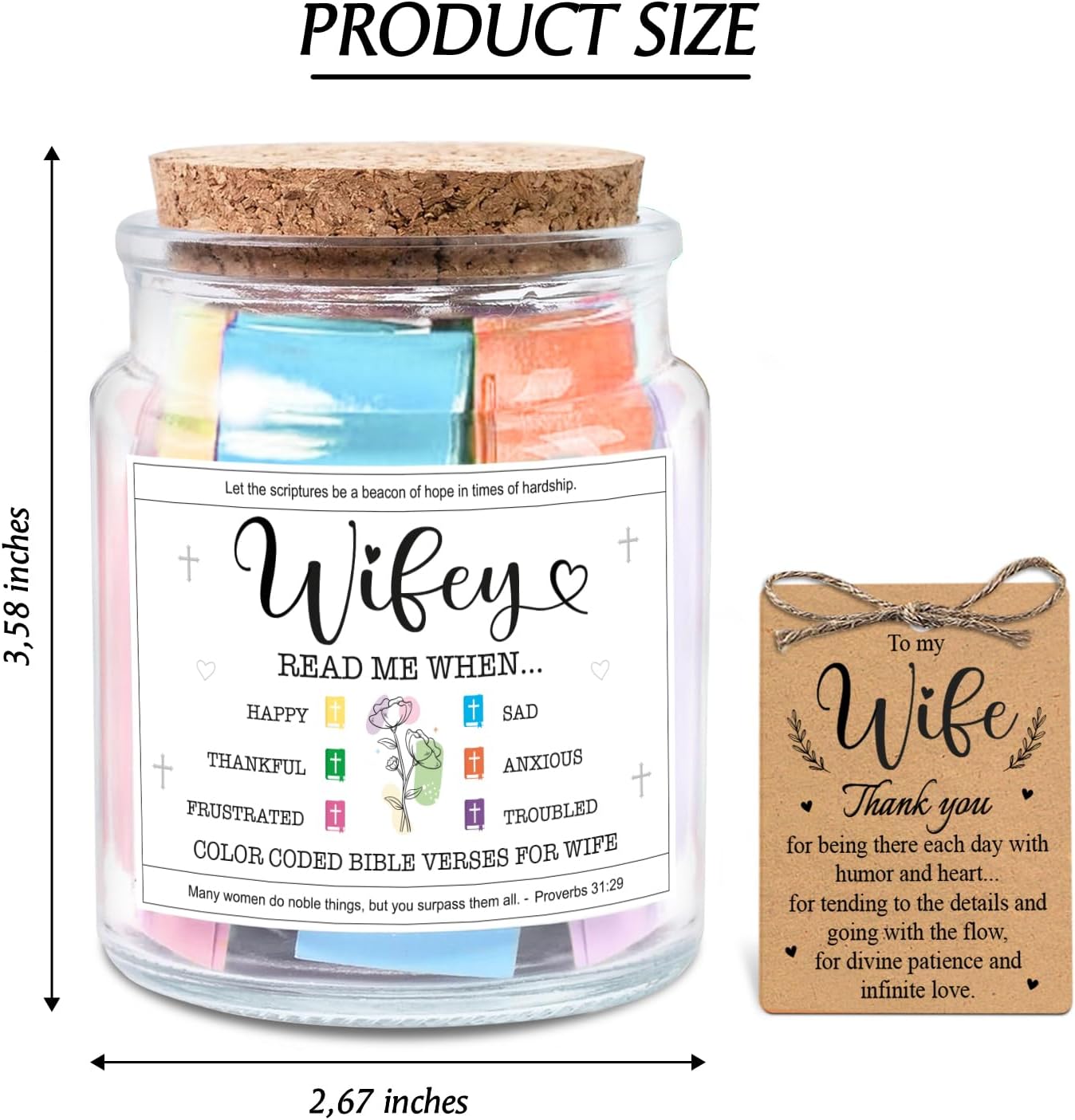 Wifey Read Me When... - Bible Jar for Wife with 92 Bible Verses
