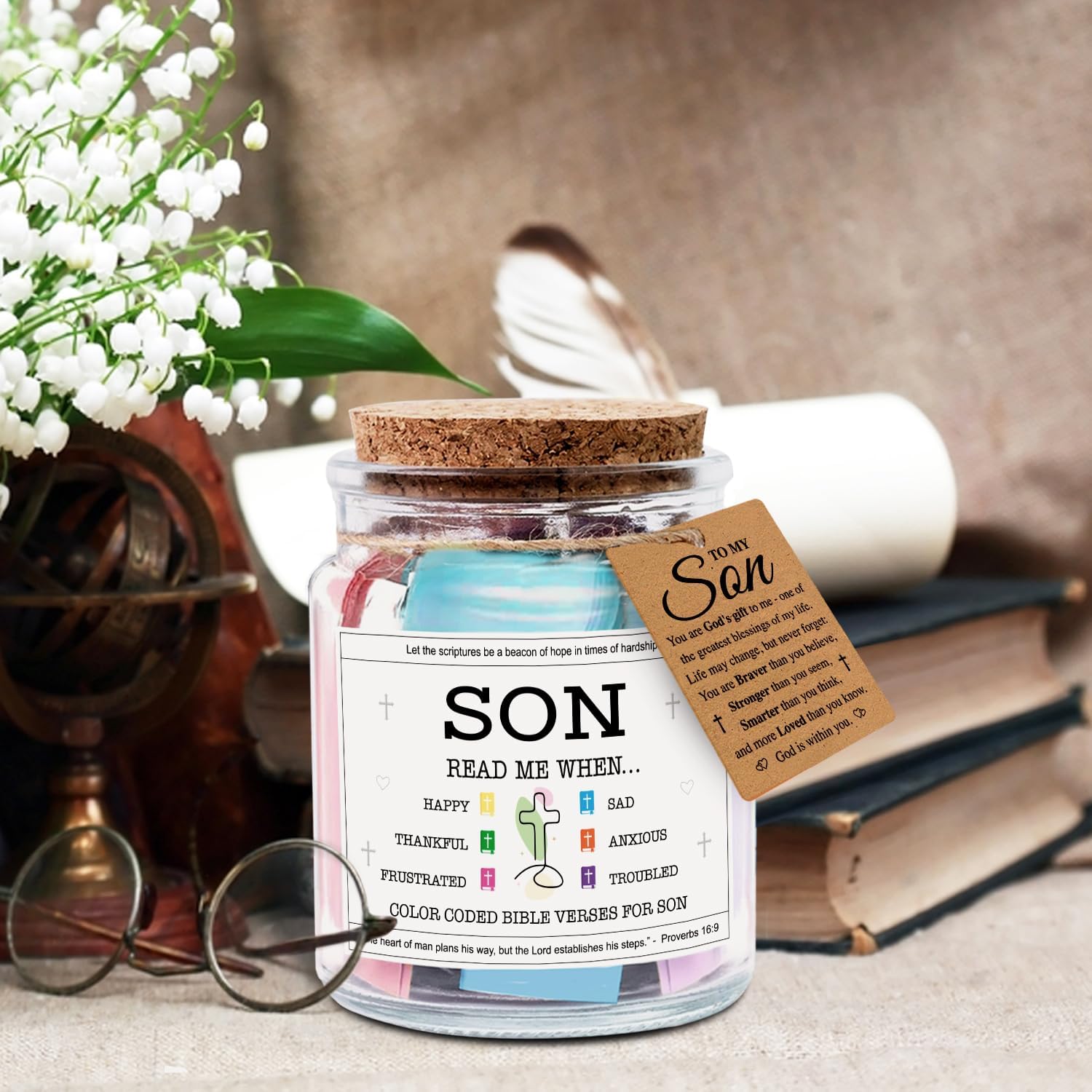 Son Read Me When... - Bible Jar for Son with 92 Bible Verses