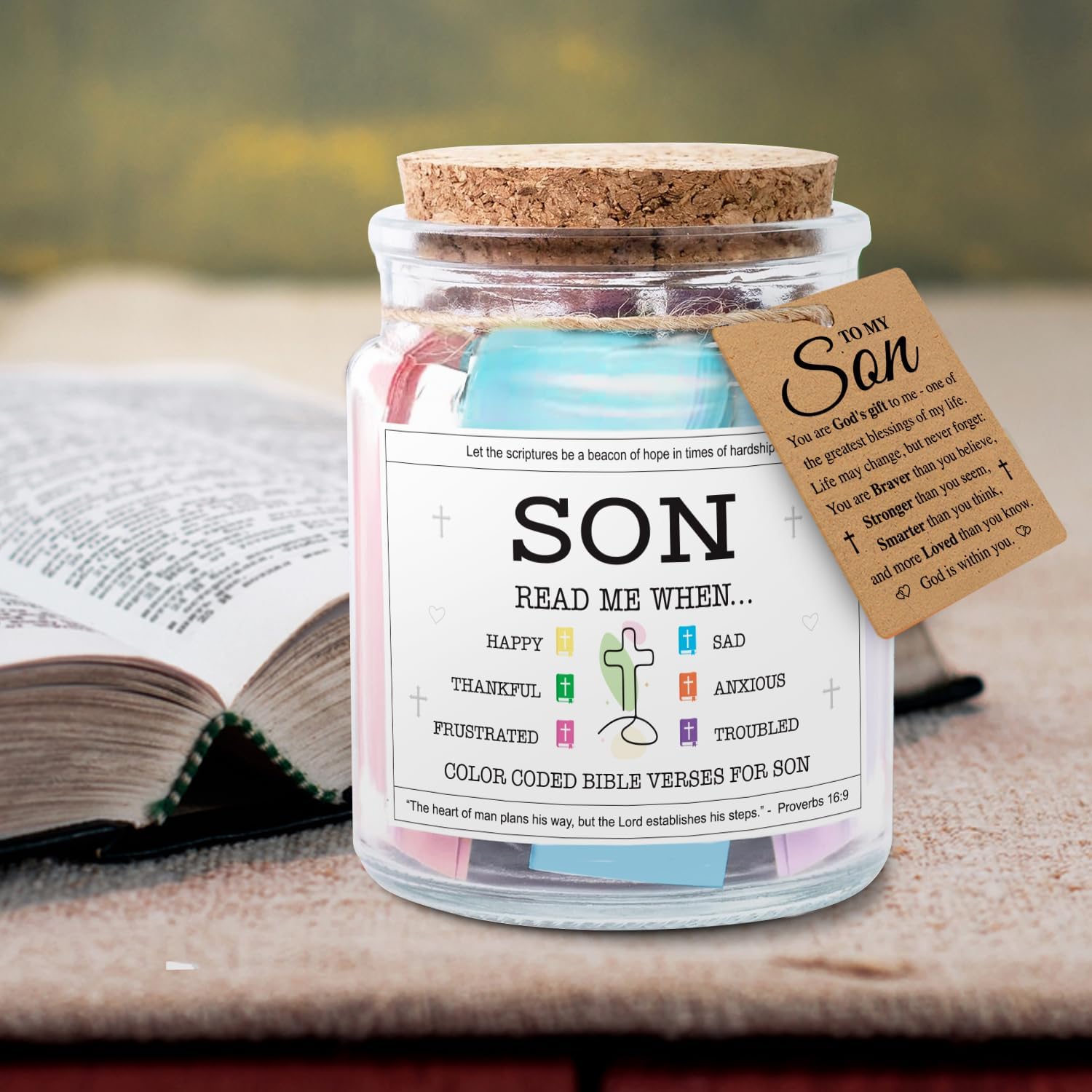 Son Read Me When... - Bible Jar for Son with 92 Bible Verses