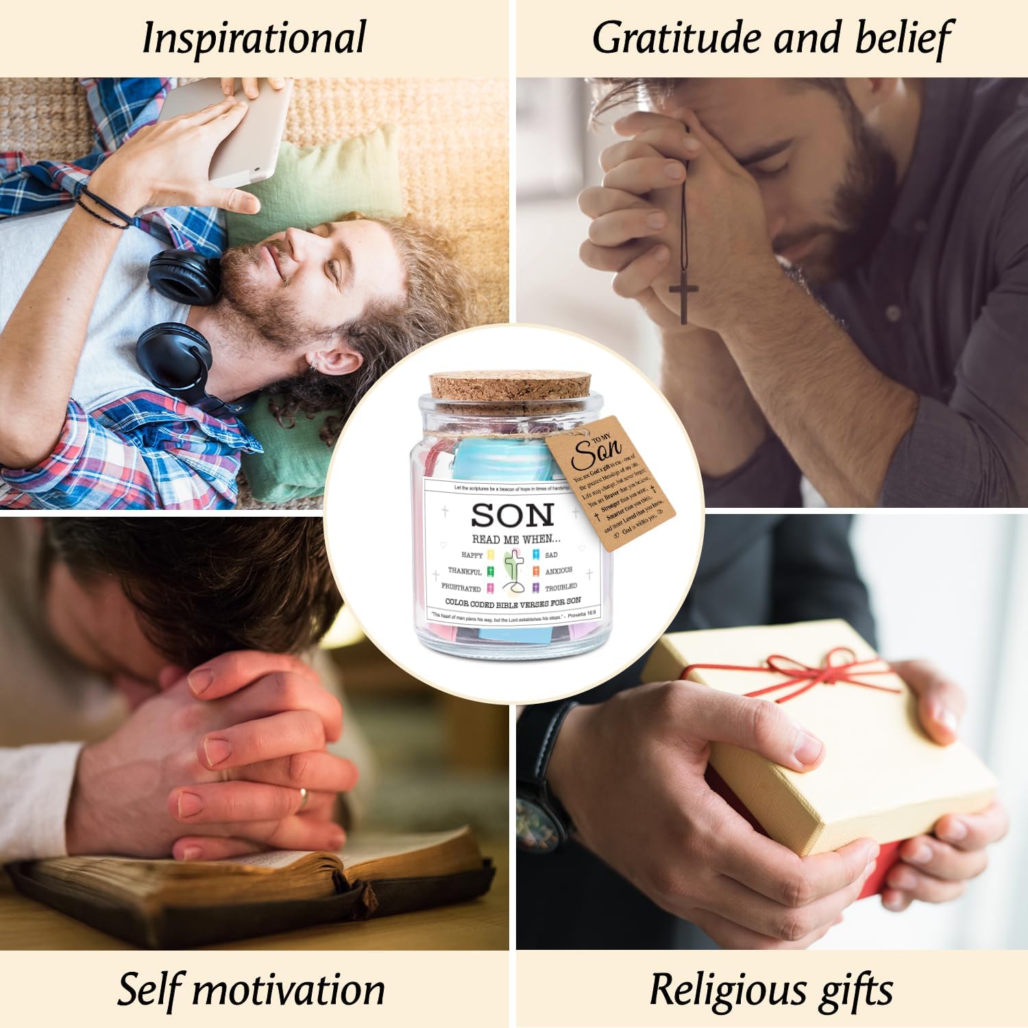 Son Read Me When... - Bible Jar for Son with 92 Bible Verses