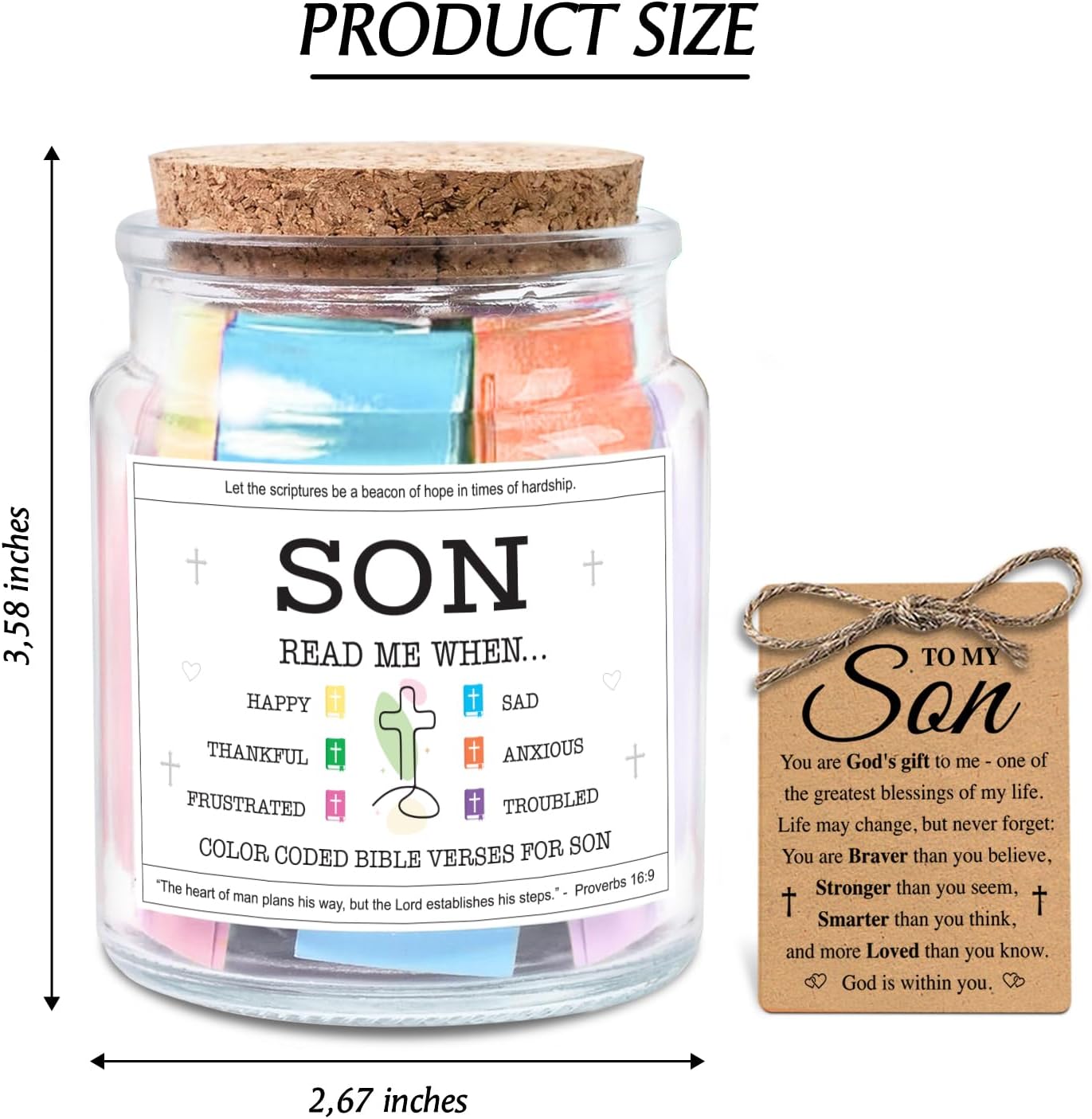 Son Read Me When... - Bible Jar for Son with 92 Bible Verses