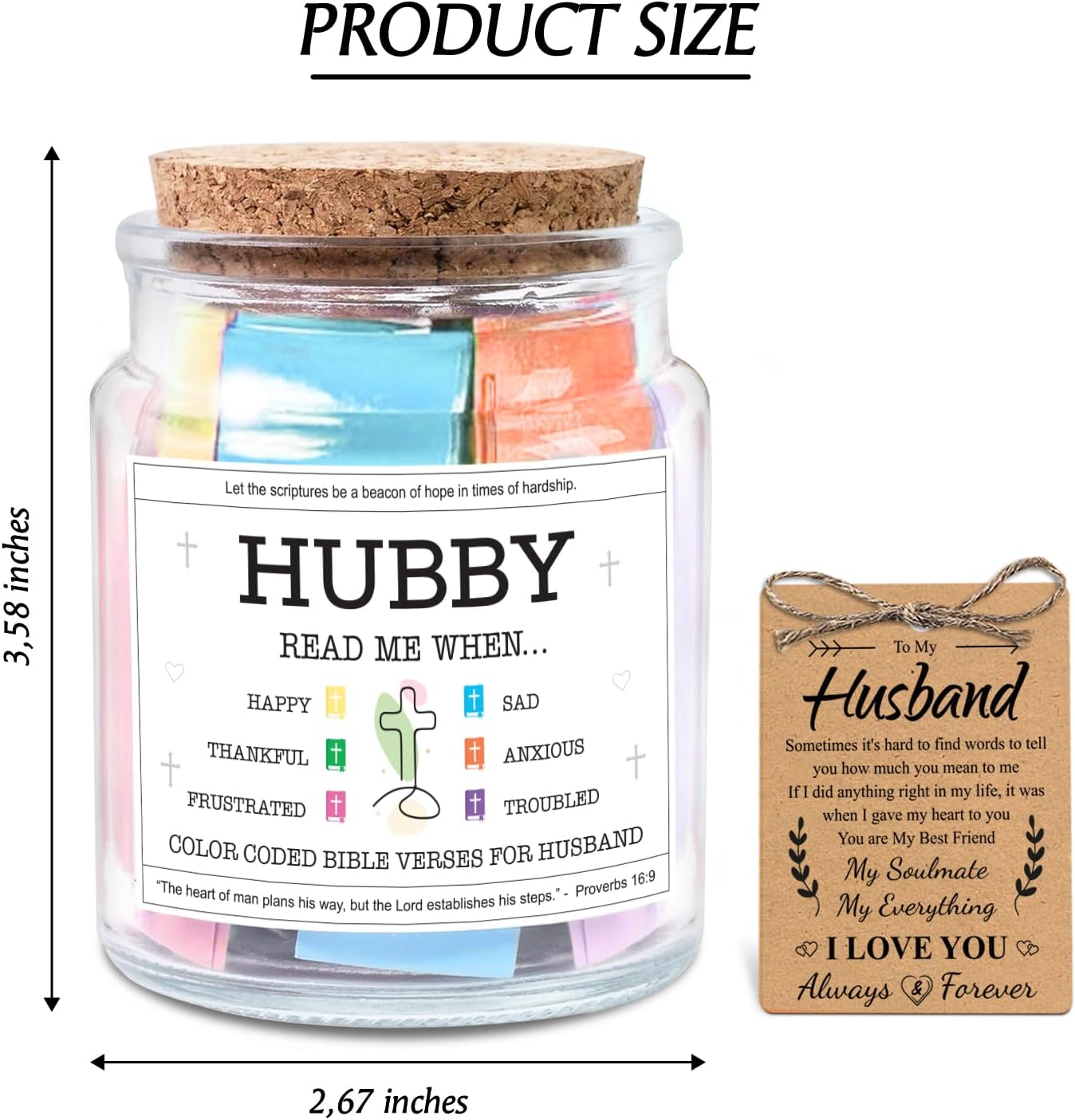 Hubby Read Me When... - Bible Jar for Husband with 92 Bible Verses