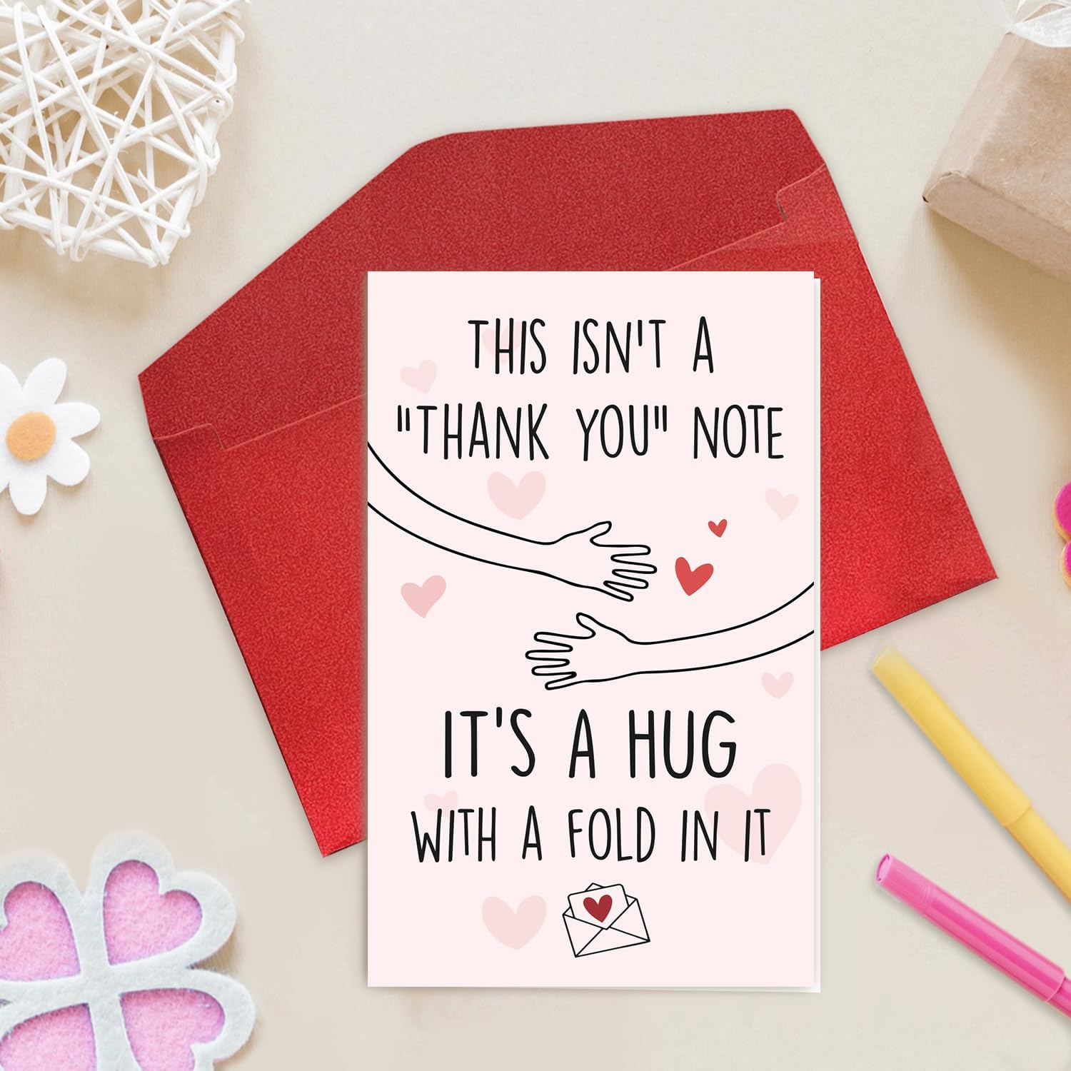 This Isn't A Thank You Note - It's A Hug With A Fold In It - Greeting Card