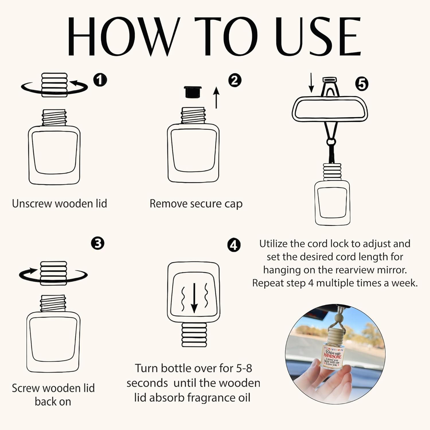 Drive Safe Handsome I Need You Here With Me - Car Air Freshener Hanging 2 Pack