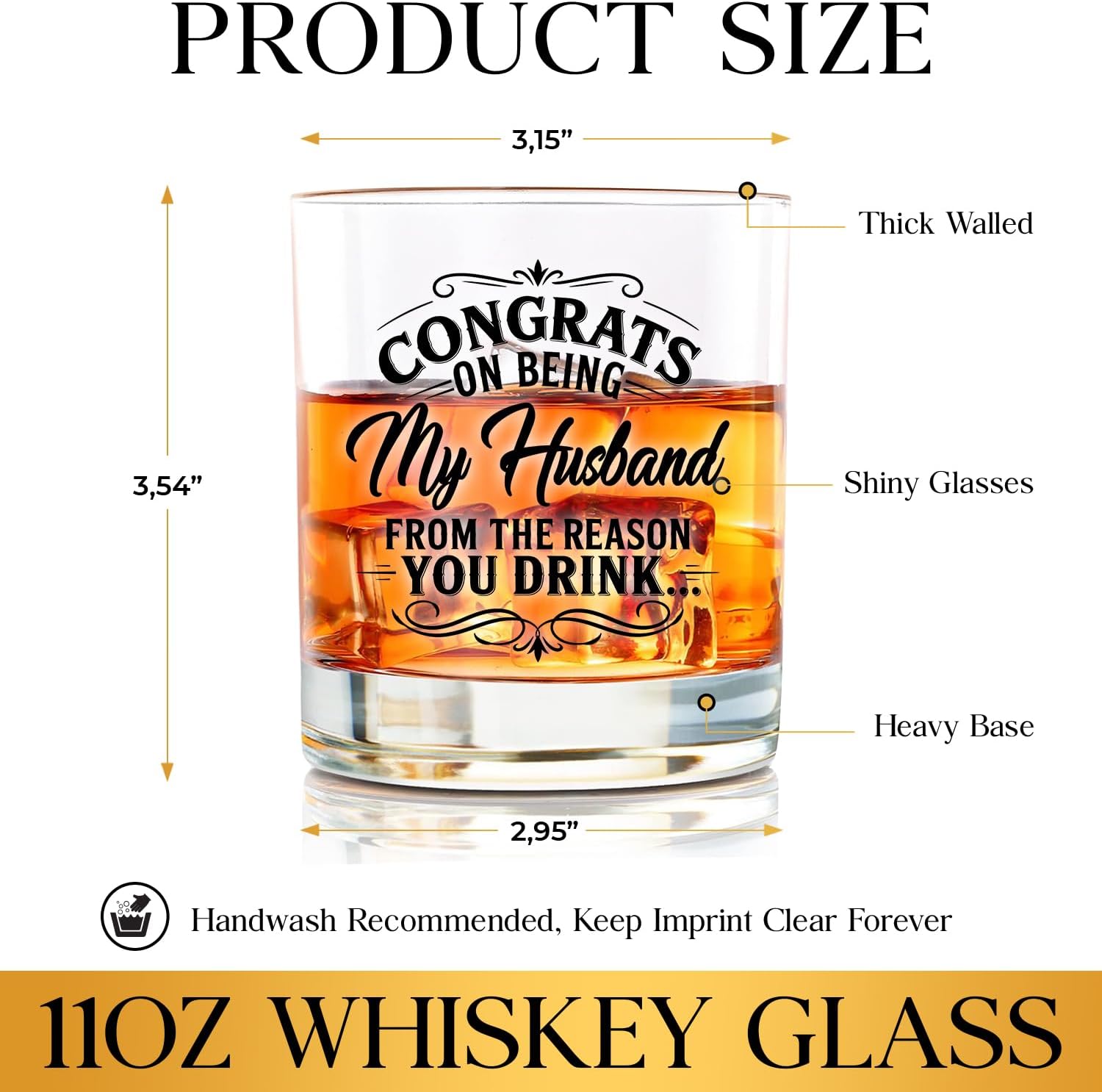 Congrats On Being My Husband From The Reason You Drink ... - Whiskey Glass