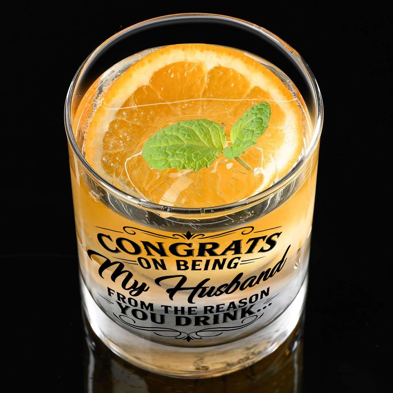 Whiskey Glass 11 Oz - Congrats On Being My Husband From The Reason You Drink ...