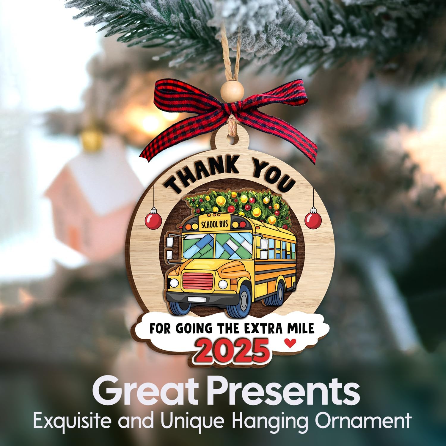 Thank You For Going The Extra Mile 2025 - Wooden Ornament