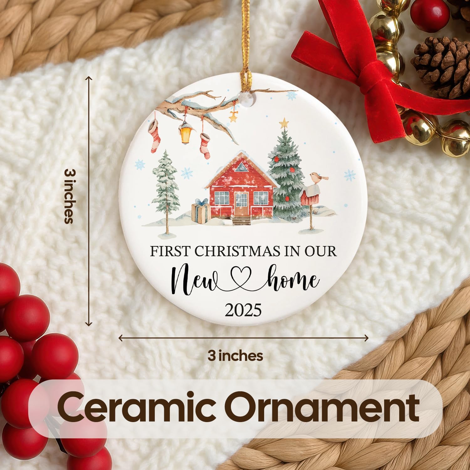 First Christmas In Our New Home 2025 - Ceramic Ornament