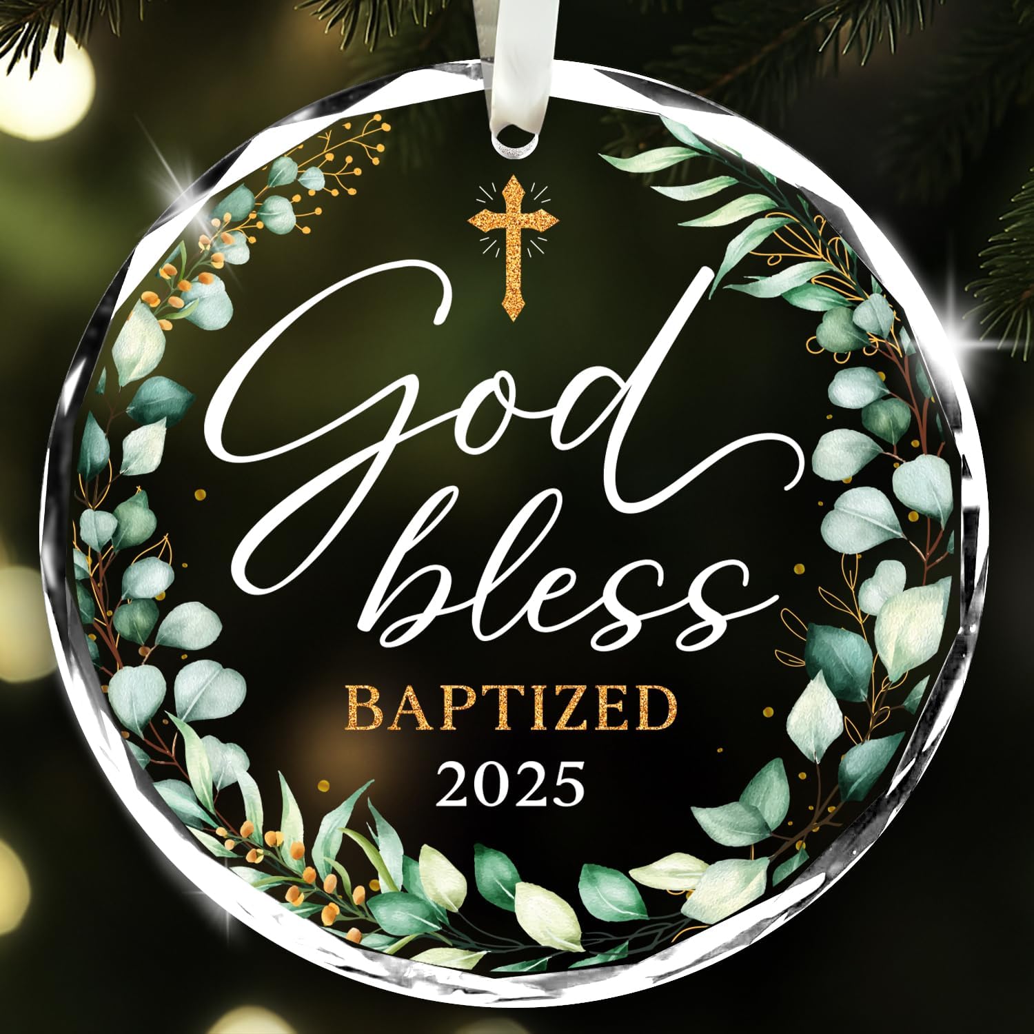 God Bless Baptized 2025 - Glass Ornament