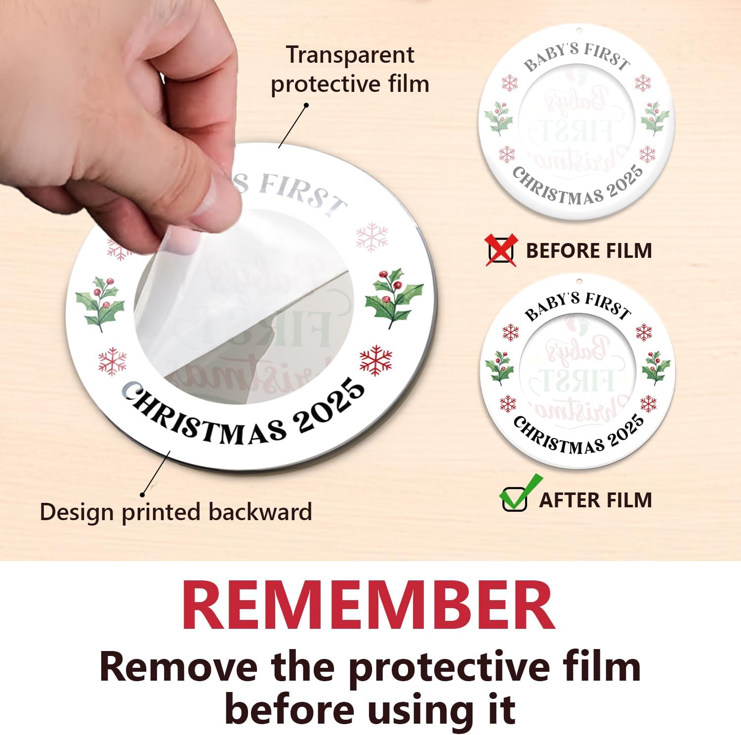 Baby's First Christmas 2025 - Photo Acrylic Ornament