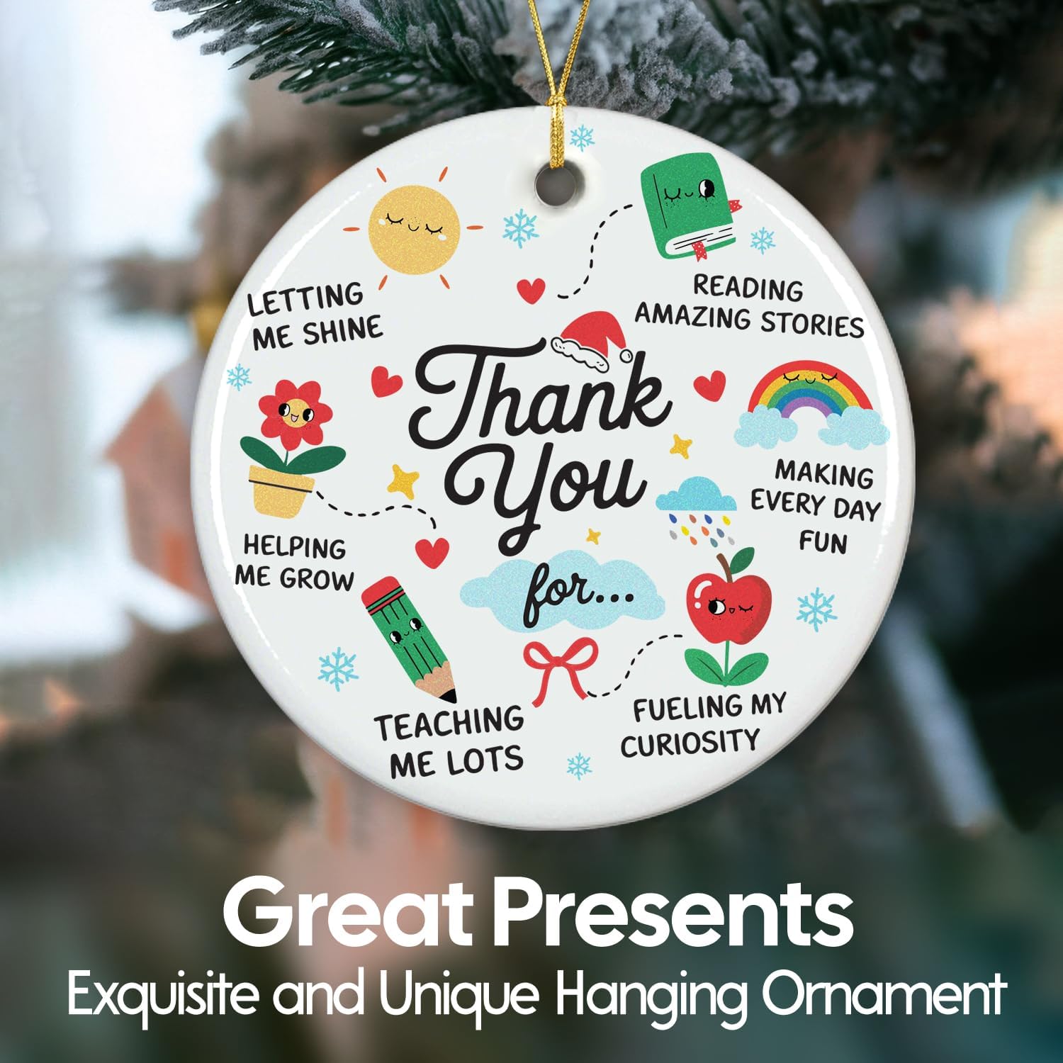 Thank You Gift For Teacher - Ceramic Ornament