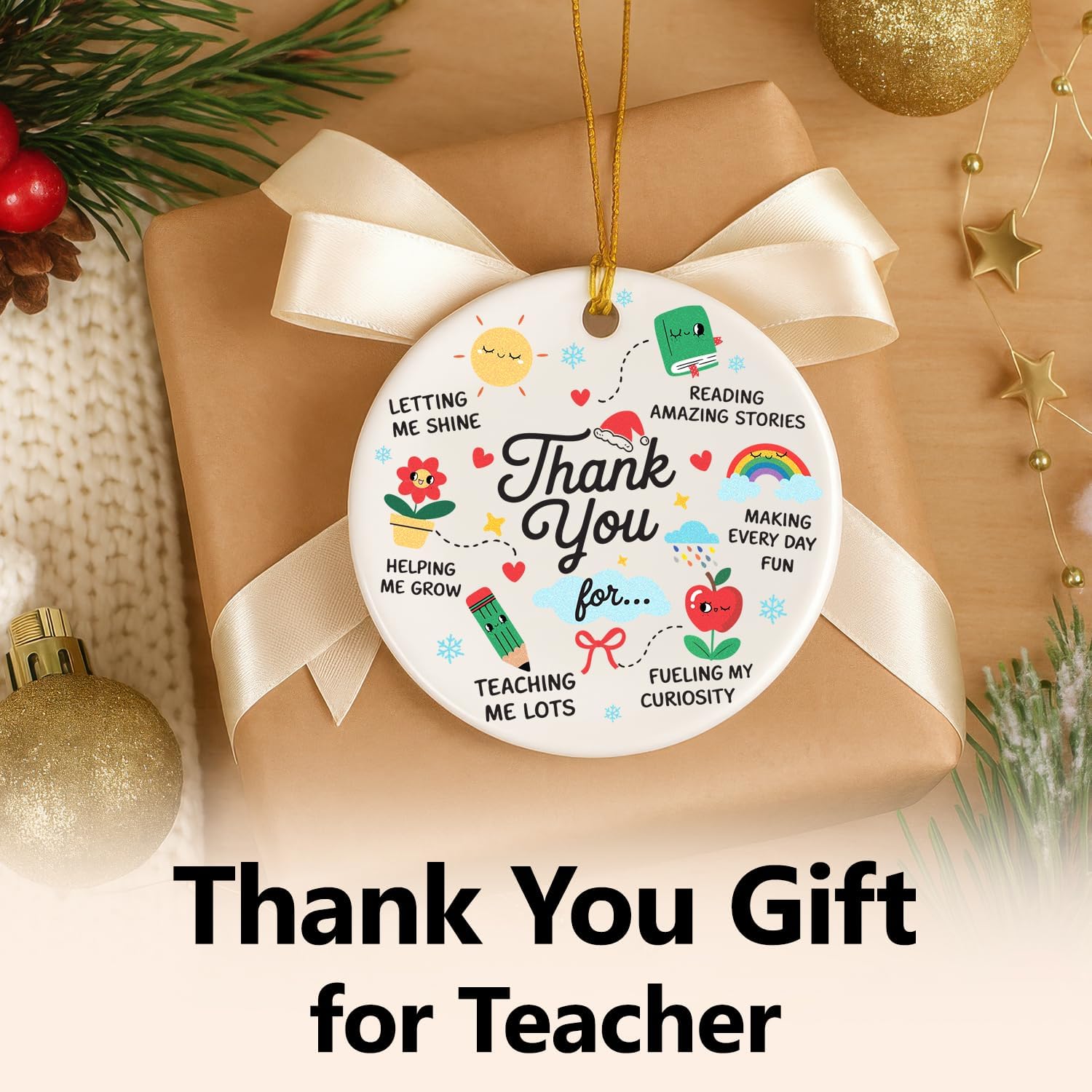 Thank You Gift For Teacher - Ceramic Ornament