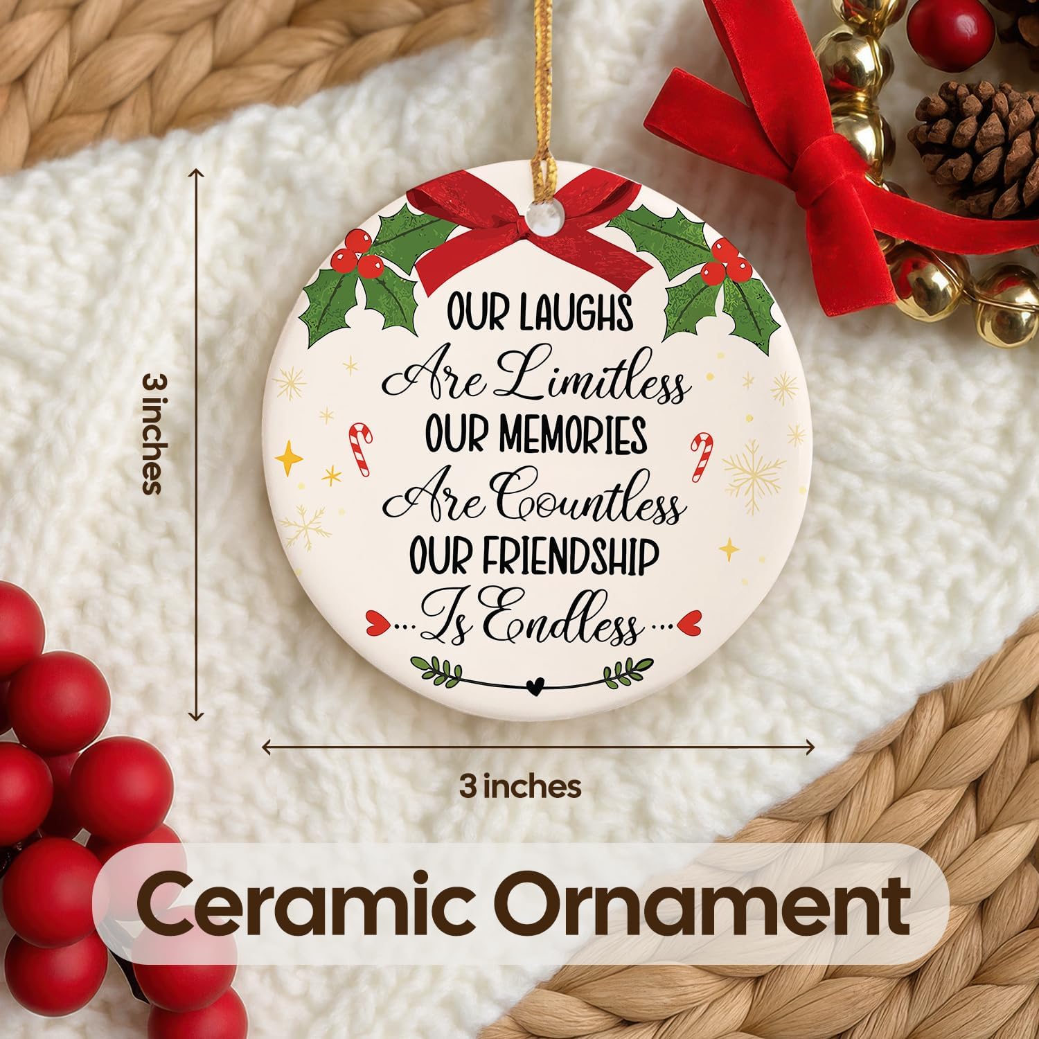 OUR FRIENDSHIP Is Endless - Ceramic Ornament