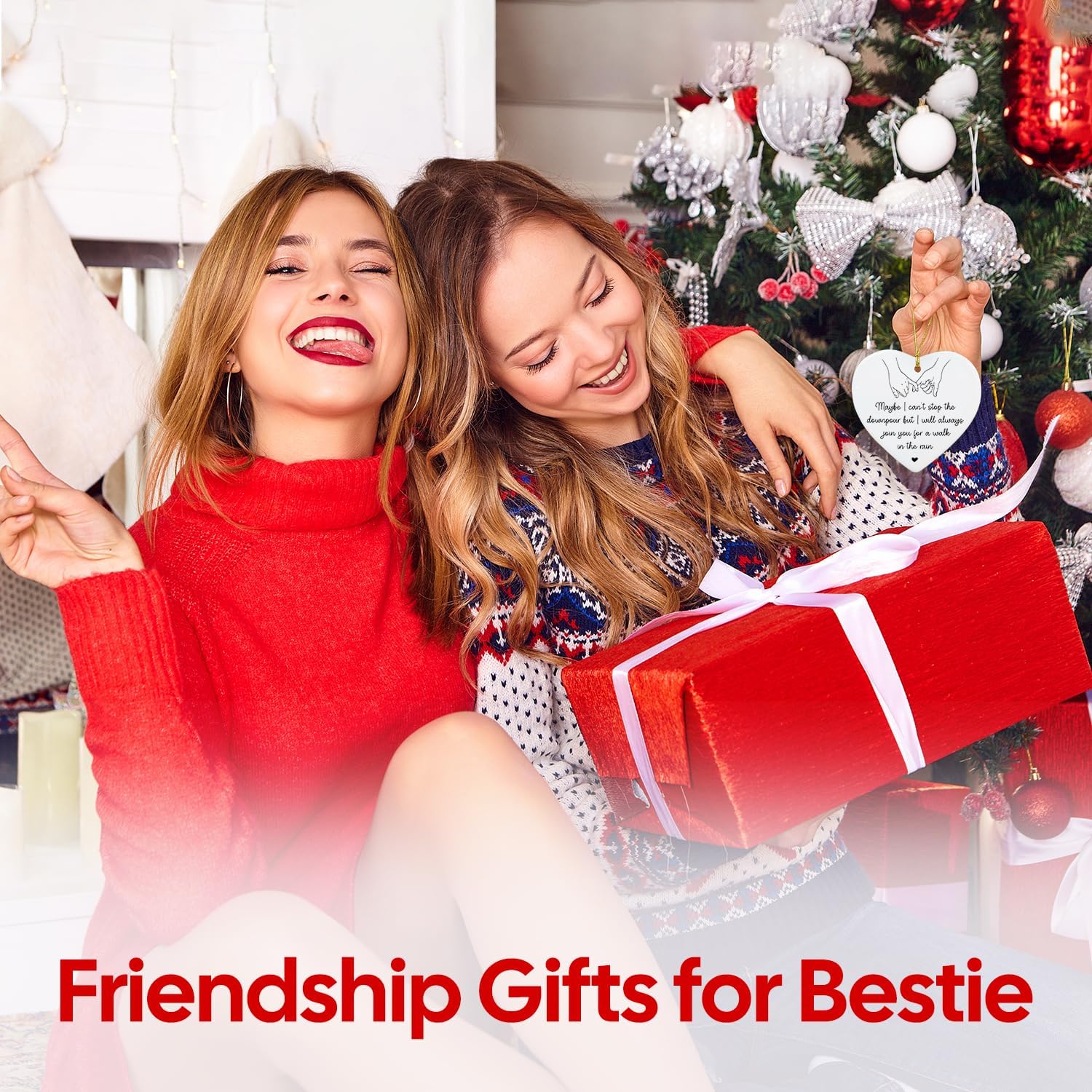 Maybe I Can’t Stop The Downpour But I Will Always Join You For A Walk In The Rain - Ceramic Ornament