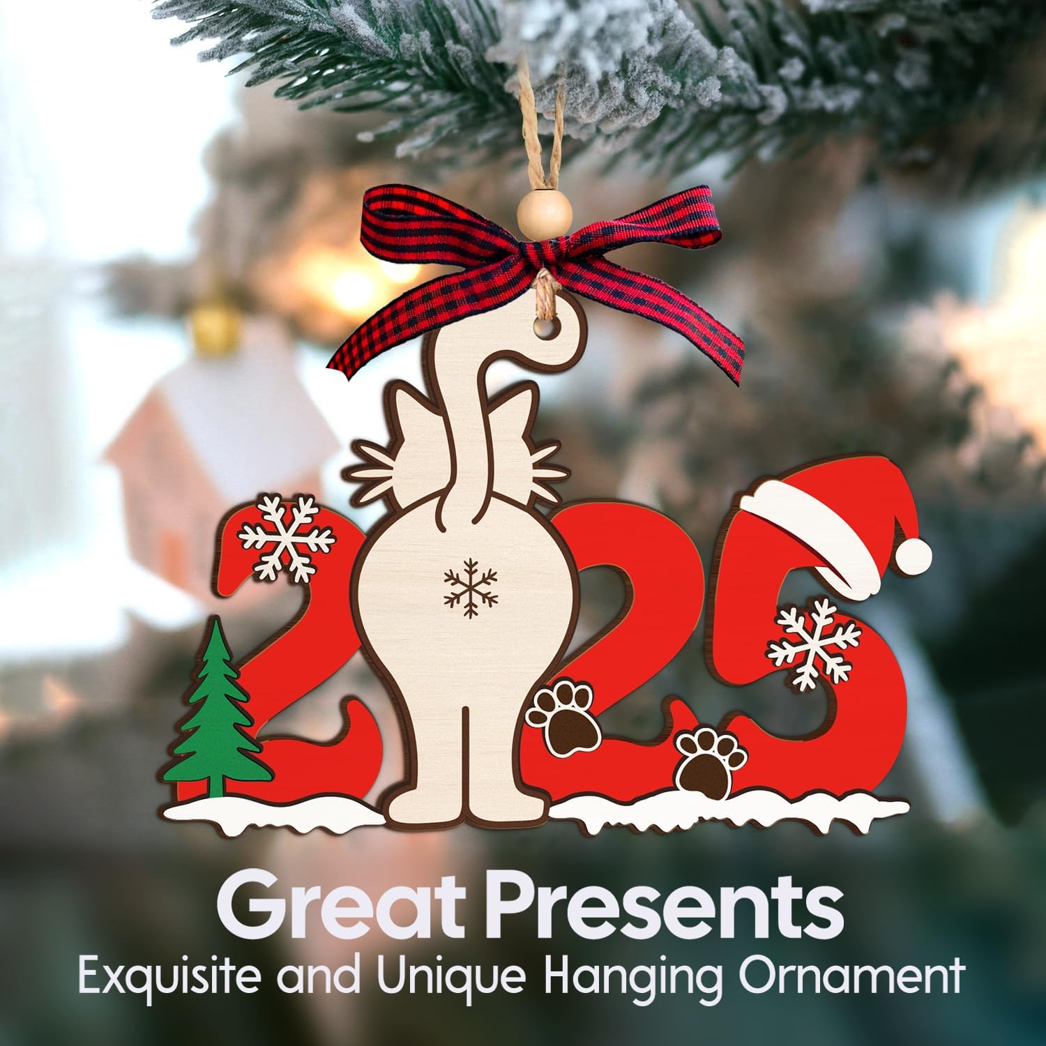 Cat 2025 - Wooden Ornament