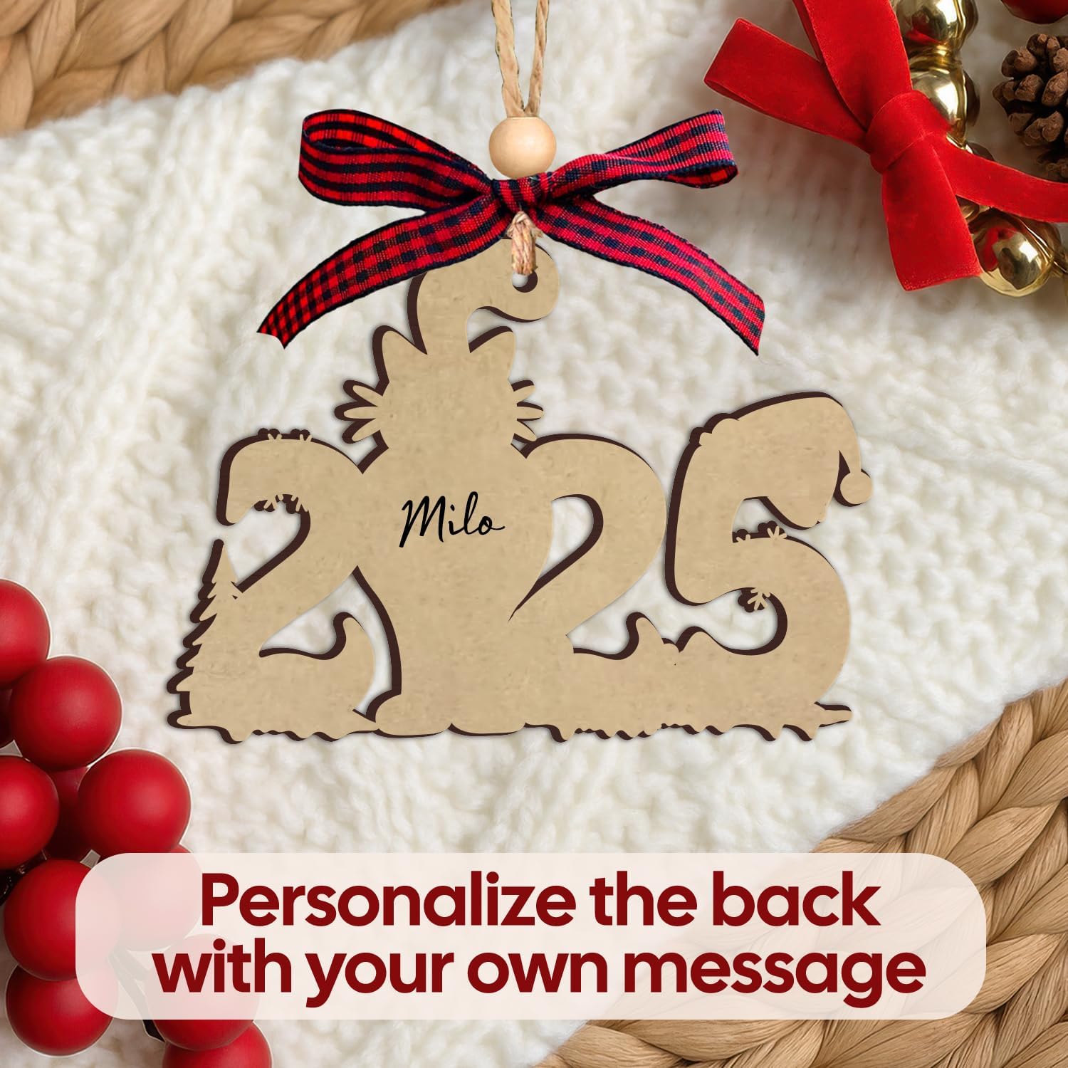 Cat 2025 - Wooden Ornament