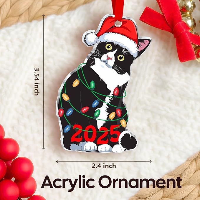 Tuxedo Cat - Acrylic Ornament