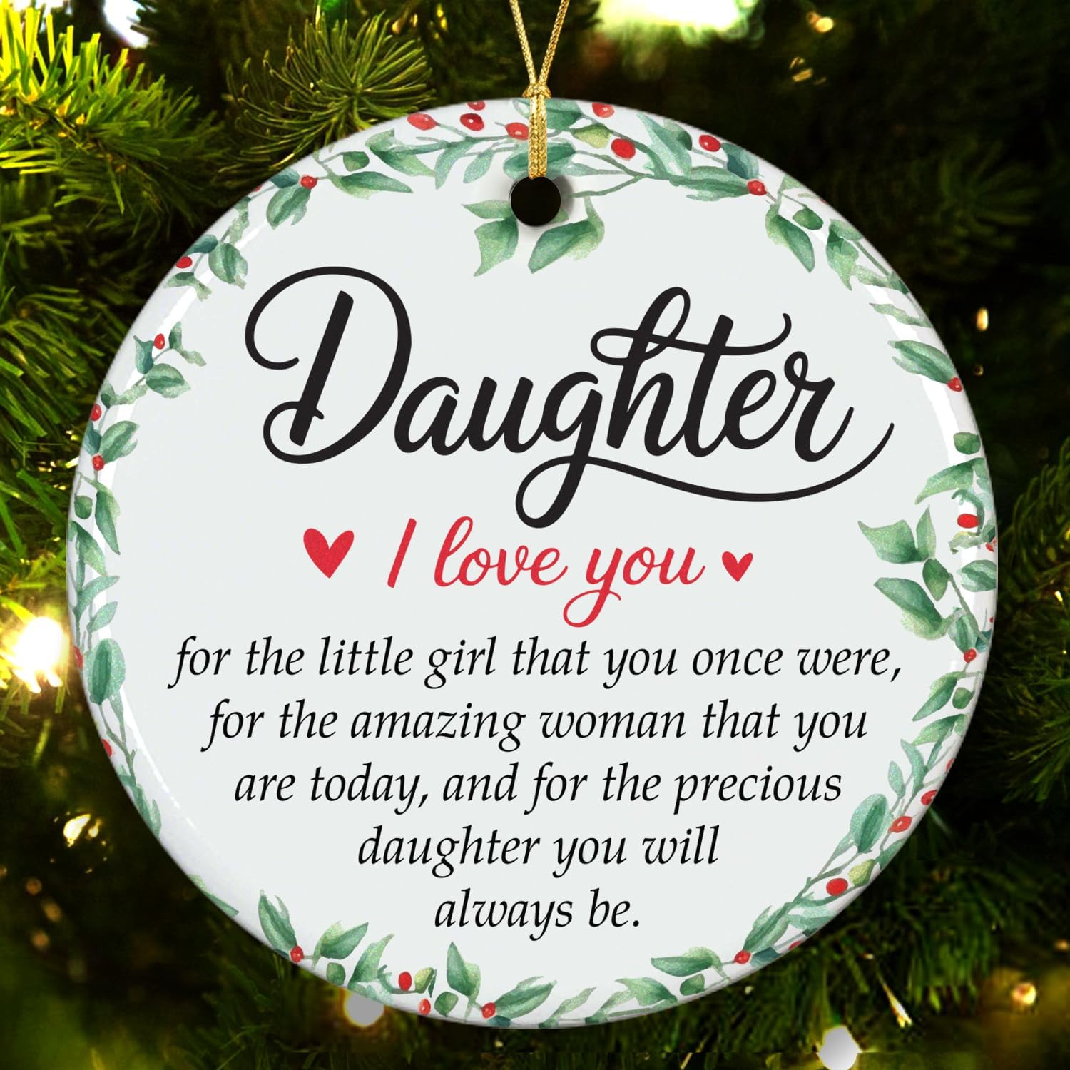 Daughter I Love You - Ceramic Ornament